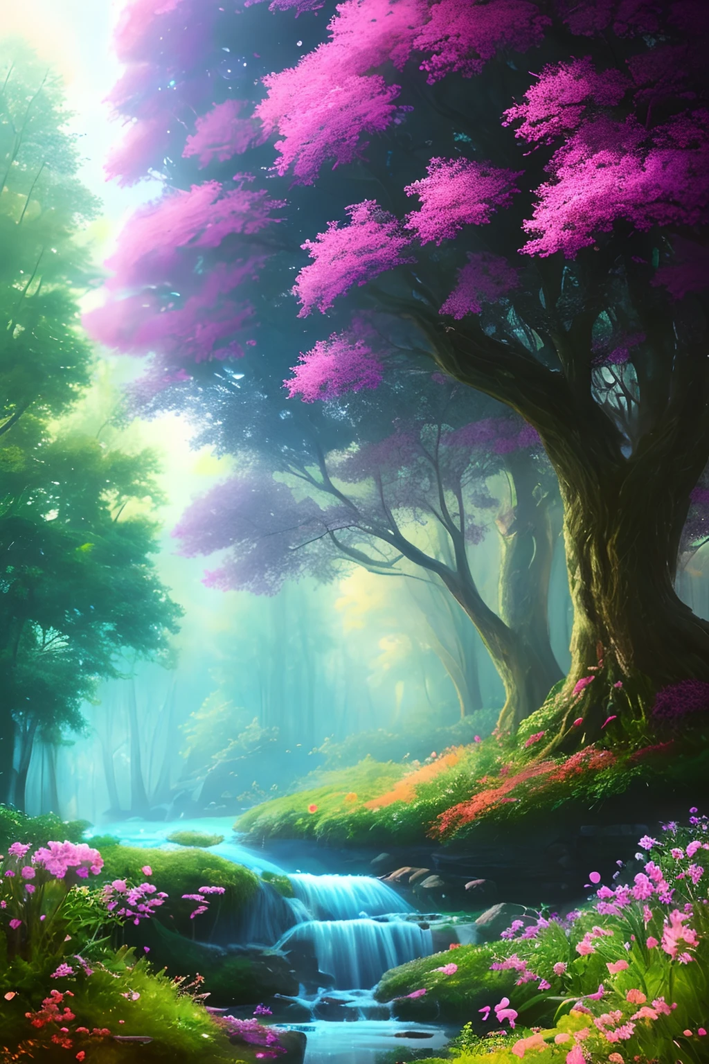 masterpiece, best quality, high quality,extremely detailed CG unity 8k wallpaper, An enchanting and dreamy scene of a fantasy forest, with towering trees, glowing mushrooms, and hidden fairy glens, creating a sense of mystique and enchantment, artstation, digital illustration, intricate, trending, pastel colors, oil paiting, award winning photography, Bokeh, Depth of Field, HDR, bloom, Chromatic Aberration ,Photorealistic,extremely detailed, trending on artstation, trending on CGsociety, Intricate, High Detail, dramatic, art by midjourney