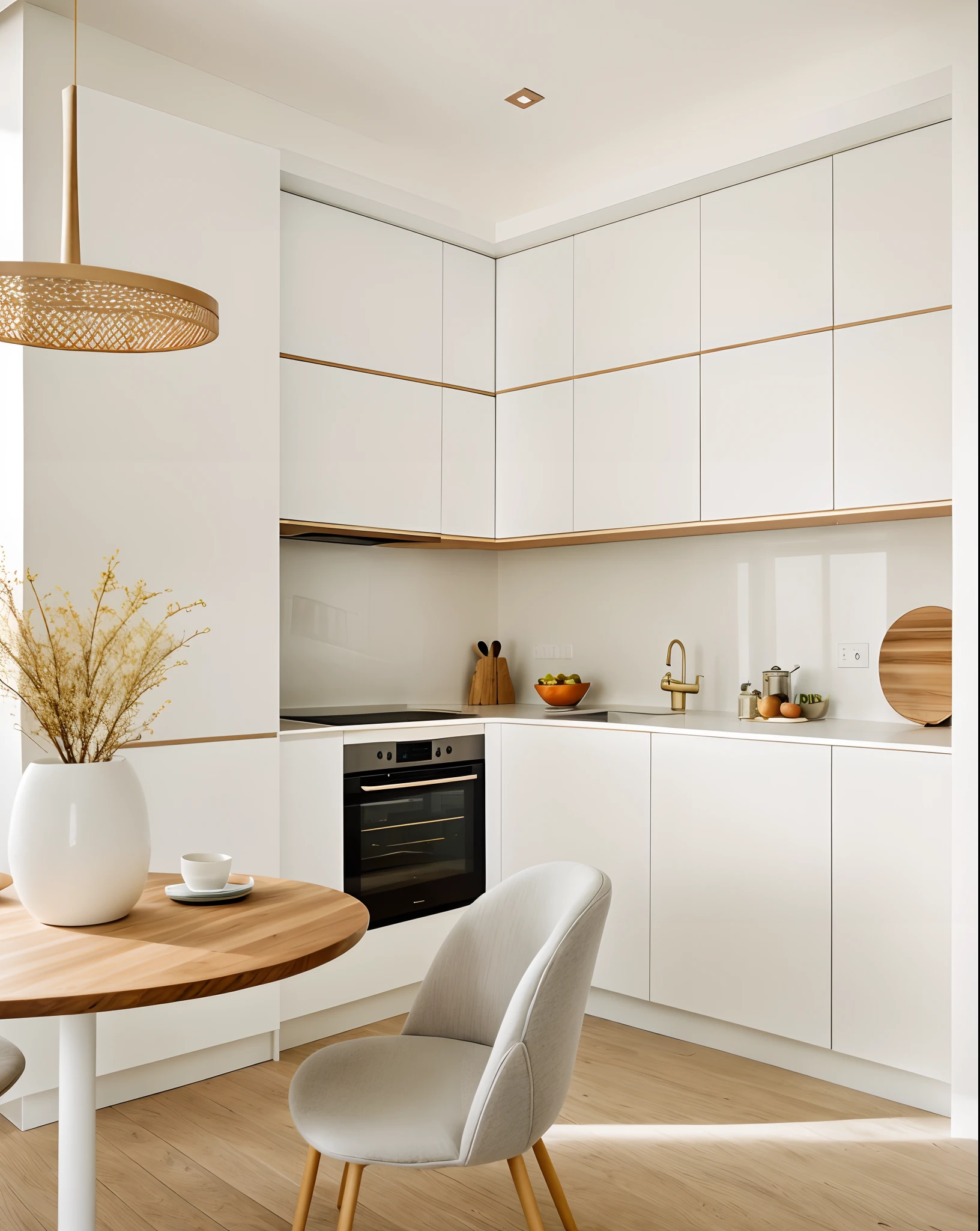 " modern kitchen room interior design, decor on the table,wooden kitchen cabinet doors.",day, 8k uhd, dslr, soft lighting, high quality, film grain, Fujifilm XT3