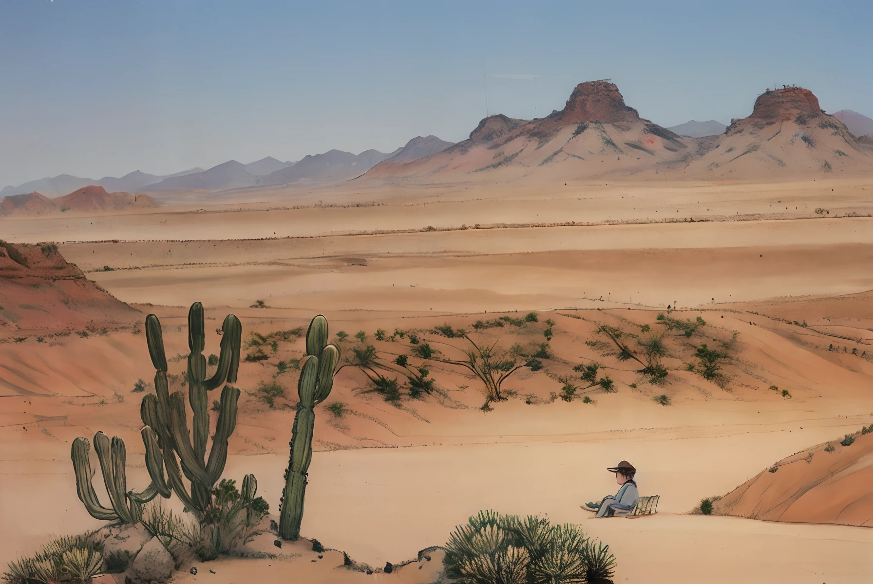 An oasis in the desert,small town