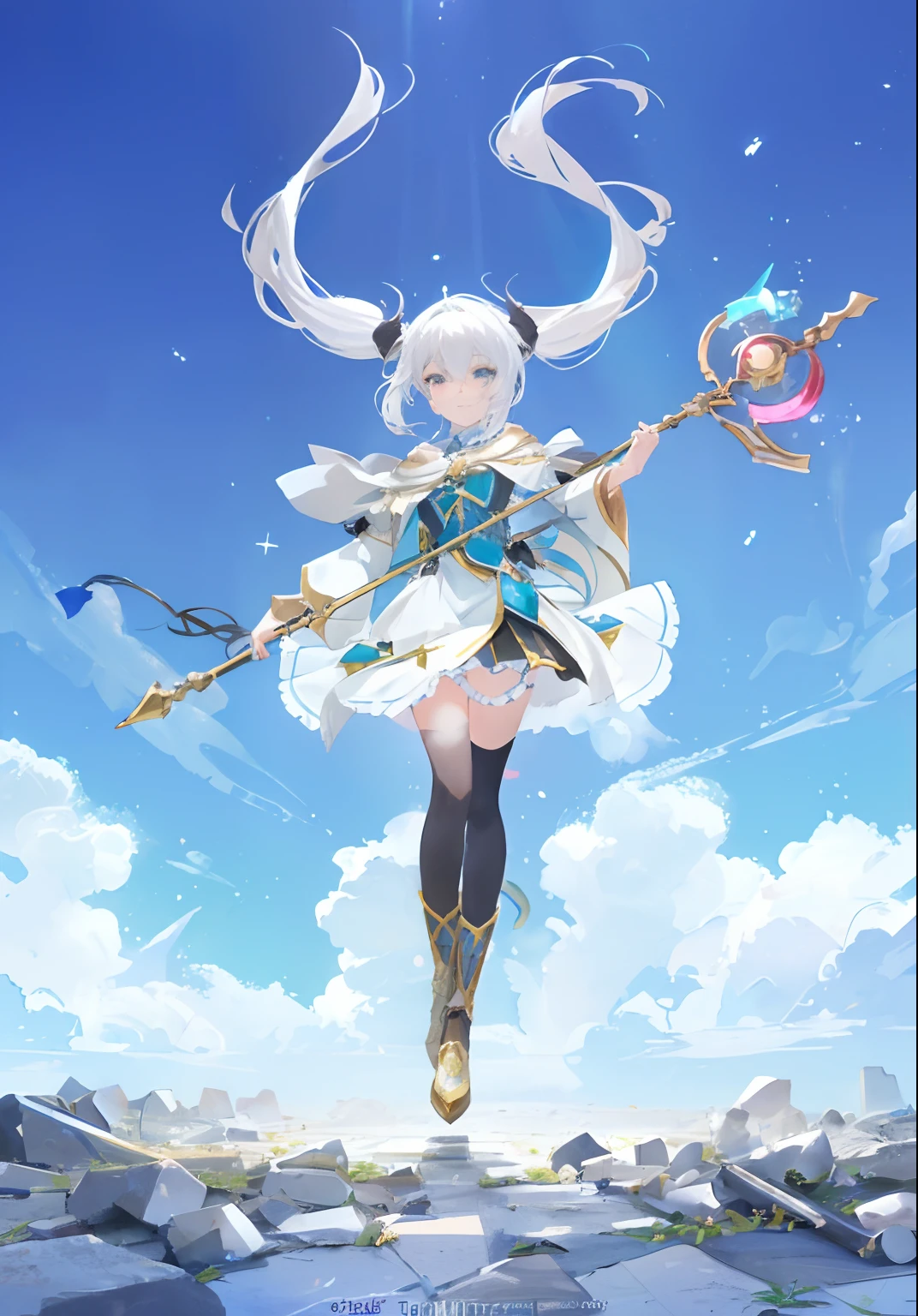 (in the dark:1.6), fantasy art, photo realistic, dynamic lighting, artstation, poster, volumetric lighting, very detailed faces, 4 k, award winning,, 1girl, in the dark, deep shadow, (((frieren))), anime elf with white hair, one ponytail hairstyle on left and right side of head, floating in the air holding a staff, eyes open, beautiful blue mixed with green eyes, grinning smile, closed grin, holding a staff with a golden crescent,
BREAK
dark background, (((dead demon bodies on floor))), (((dead demon bodies in background)))