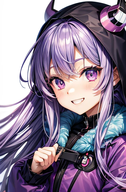 kawaii　Purple hair　femele　animesque　lake　Grins　校服　parka　Gunbearer　The long-haired　vampire