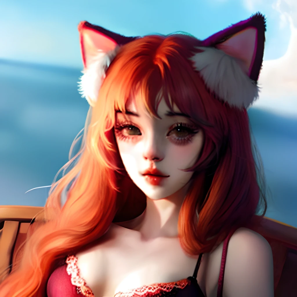 Anime, lingerie, cat ears