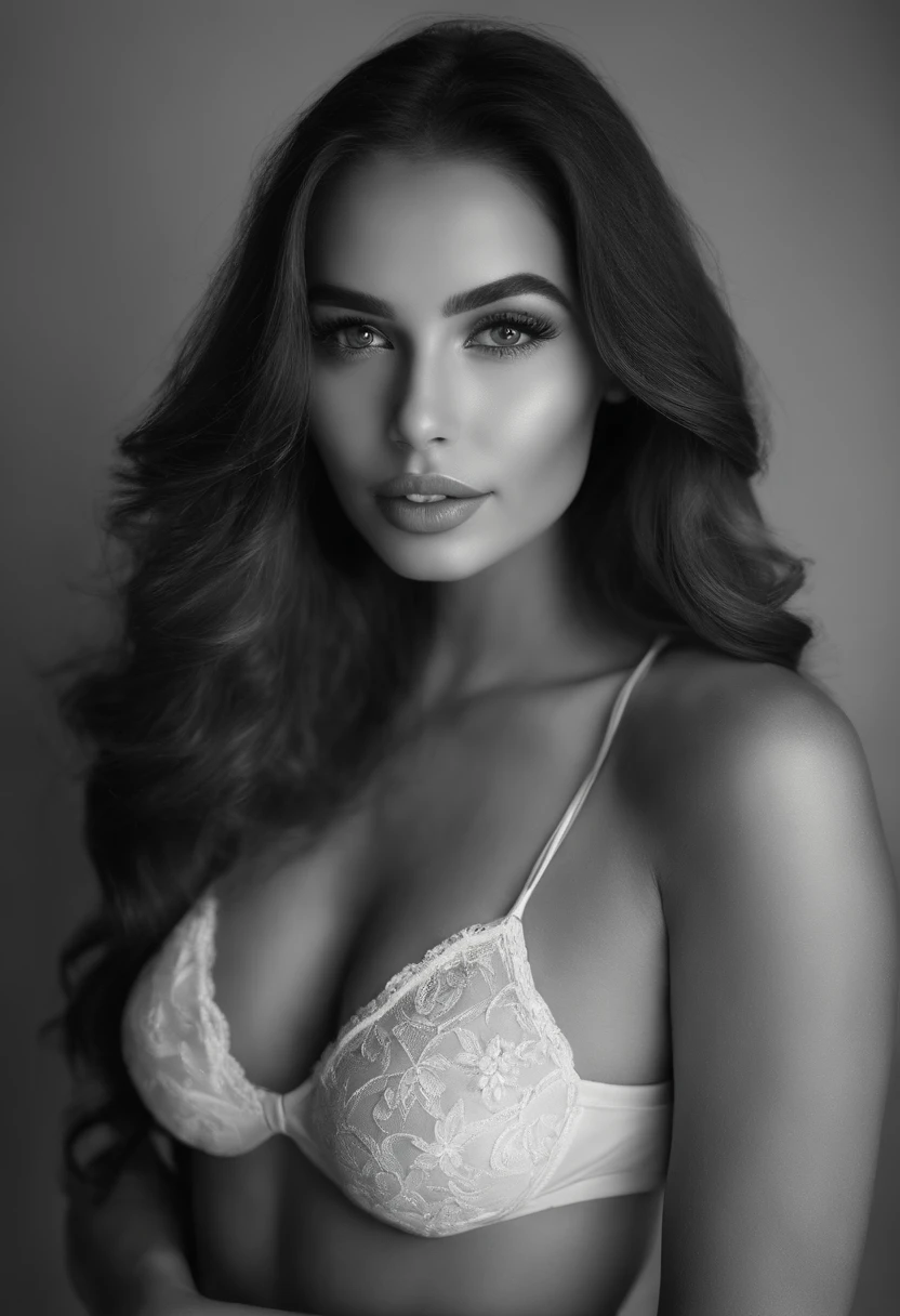 mulher arafed totalmente , com olhos castanhos, ultra realistic, meticulosamente detalhado, Retrato Sophie Mudd, cabelos castanhos e olhos grandes, selfie de uma jovem mulher, Olhos de Dubai, Violeta Myers, sem maquiagem, maquiagem natural, Looking directly at the camera, Rosto com ArtGram, maquiagem sutil, impressionante tiro de corpo inteiro ajoelhado na cama, no quarto, medium to large bust, nu, nua, nudez, peitos nus, peitos gigantes, sem calcinha, no-bra