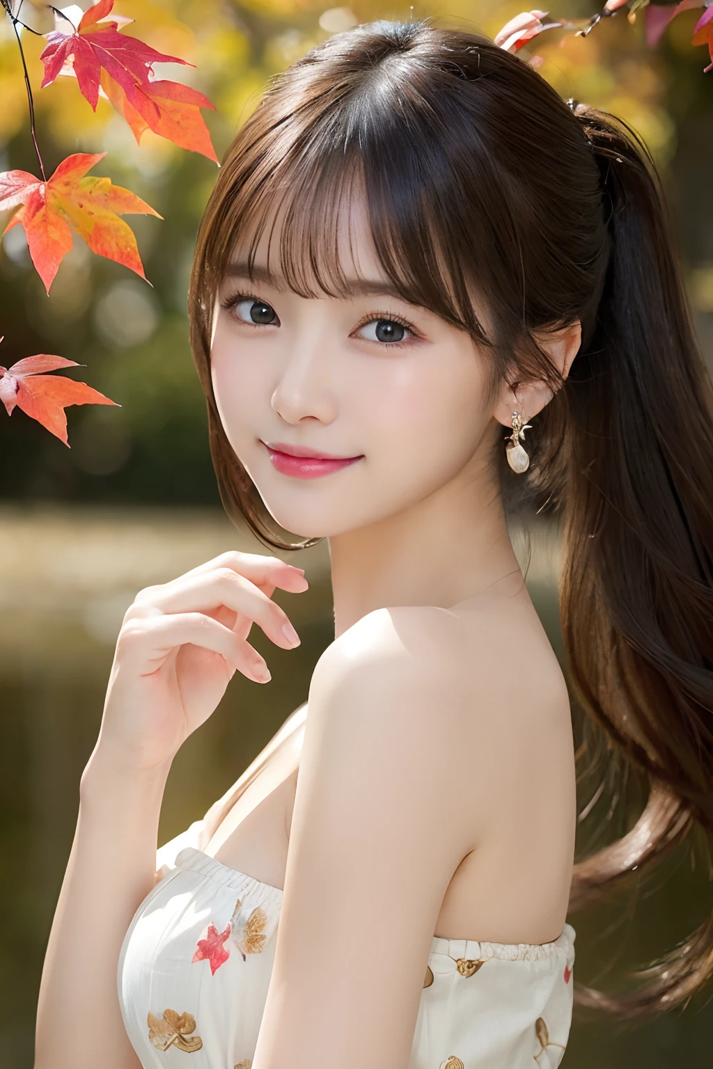 top-quality、8k picture、Full naked girl,slenderbody、fully body photo、 Blue sky and white clouds, Reddish cheeks, Black hair, Wearing a pink bow headband, Perfect quality, Clear focus (clutter - home: 0.8), (masutepiece: 1.2) (Realistic: 1.2) (Bokeh) (Best Quality) (Detailed skin: 1.3) (Intricate details) (8K) (Detail Eyes) (Sharp Focus), (Happy)