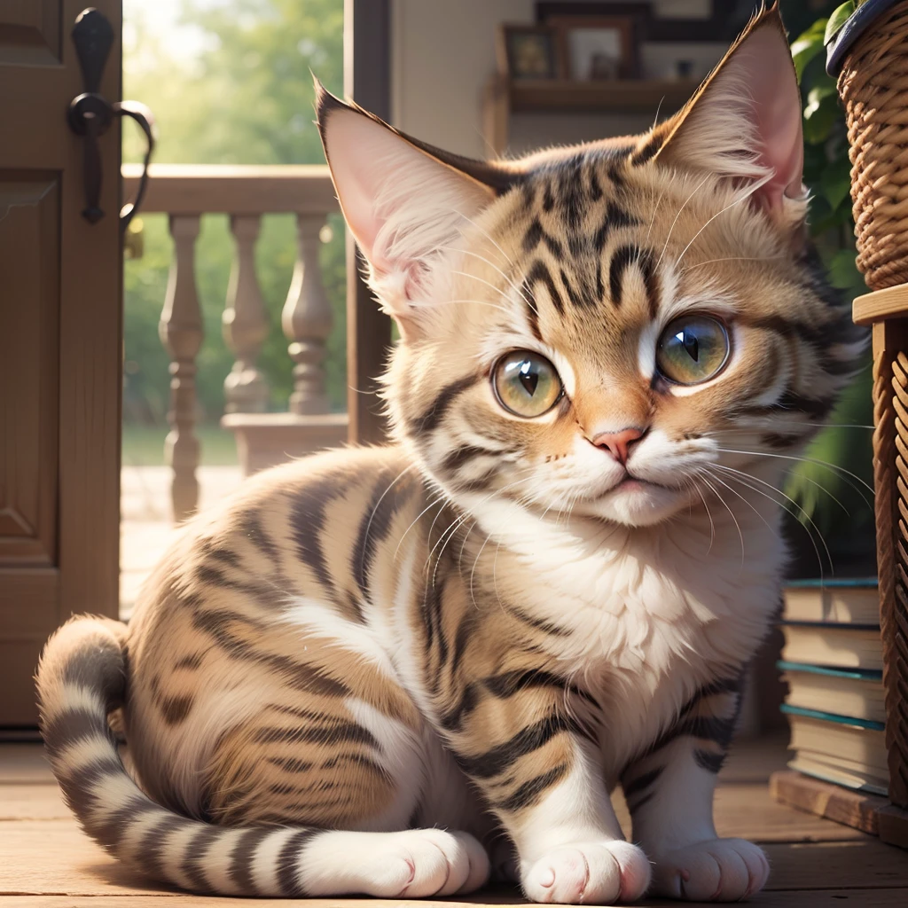 a cute cat with brown hair --auto --s2