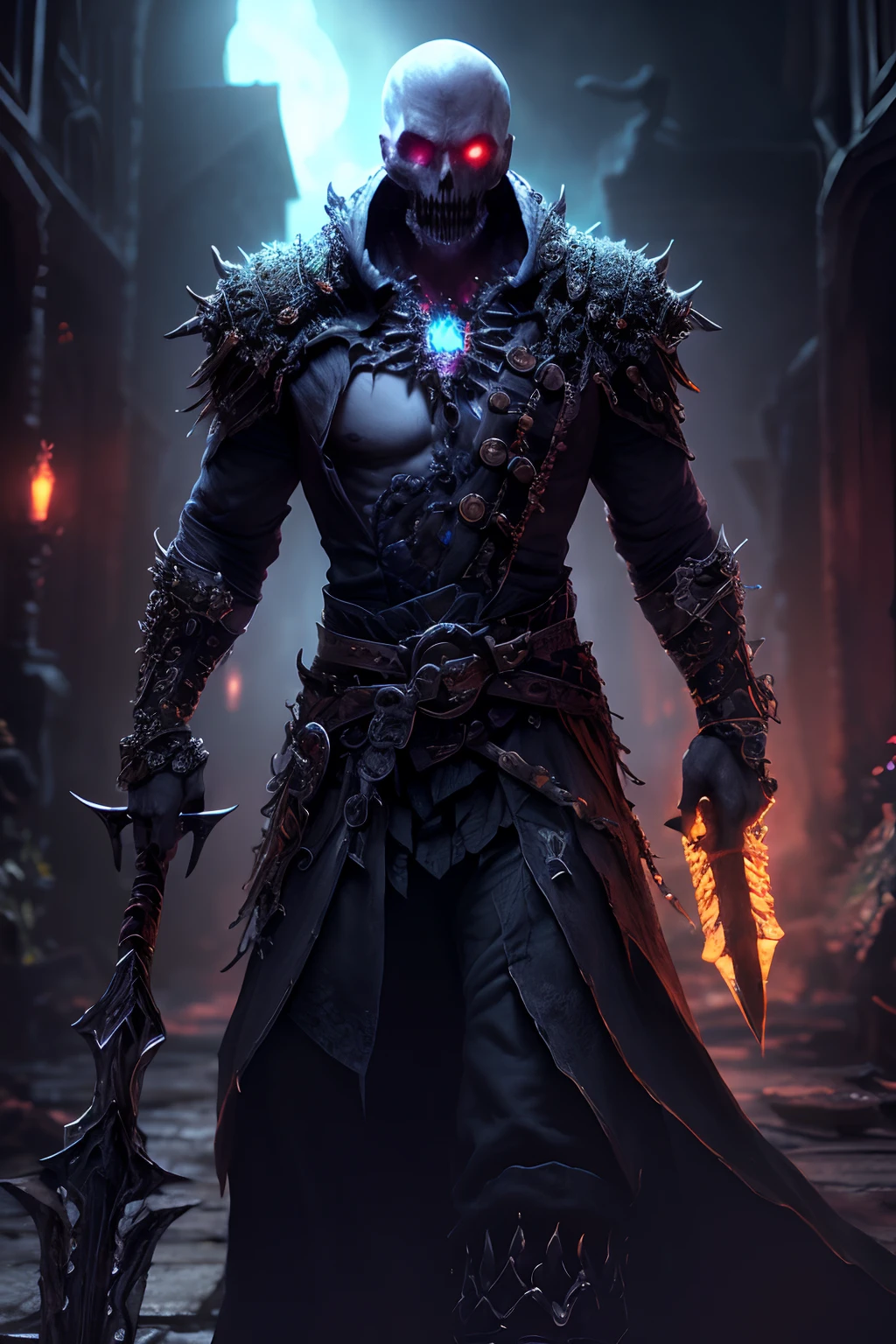 (extremely detailed 8k wallpaper), a medium shot photo of a fearful necromancer, intricate, high detail, dramatic