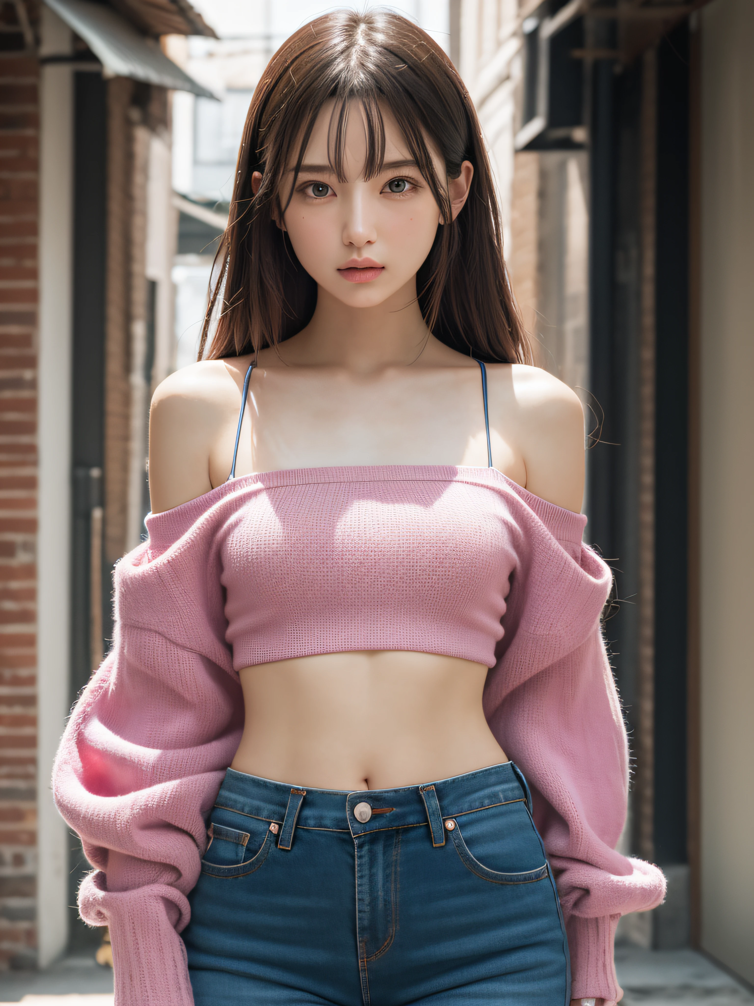 (1girl:1.3), solo, _ Kim Ji-ni Jennie face, wearing pink armband sweater, cropped style, white bandeau underneath, pink shorts, sexy, cute, white socks, background campus, full body photo, looking at the audience, world-weary face, cold eyes, Korean style photo photos, photographic lighting, strong contrast, sunlight on the face, world-weary face, high-end sense, 8k resolution image, intricate symmetry details. Smooth action, full picture.