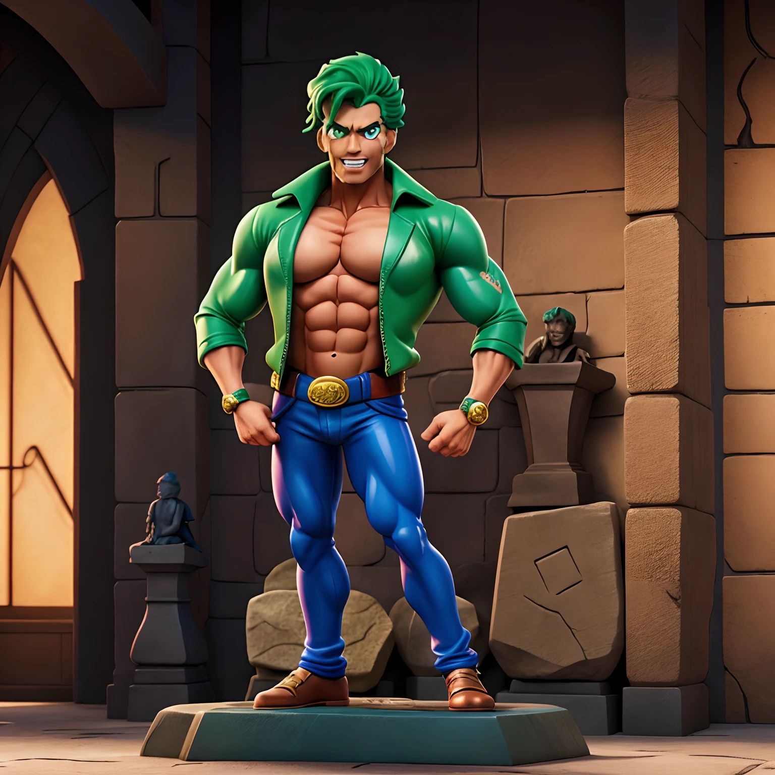 Muscular Mori Mori Macho Man、Jojos bizarre adventure、stone statue