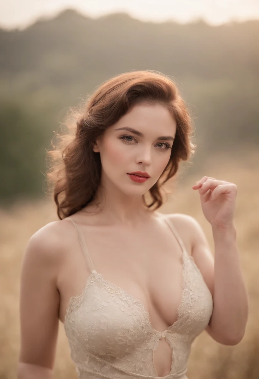 Perfect lady, 20's perfect whole body, Shred clothes, Lewd postures and gestures, huge-breasted, Detailed body, Masterpiece, pinup, Detailed skin, and pores. Realistic and creative photos
