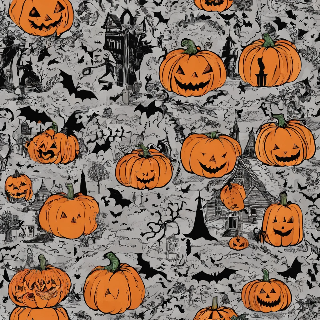 artwork of halloween graphic design,