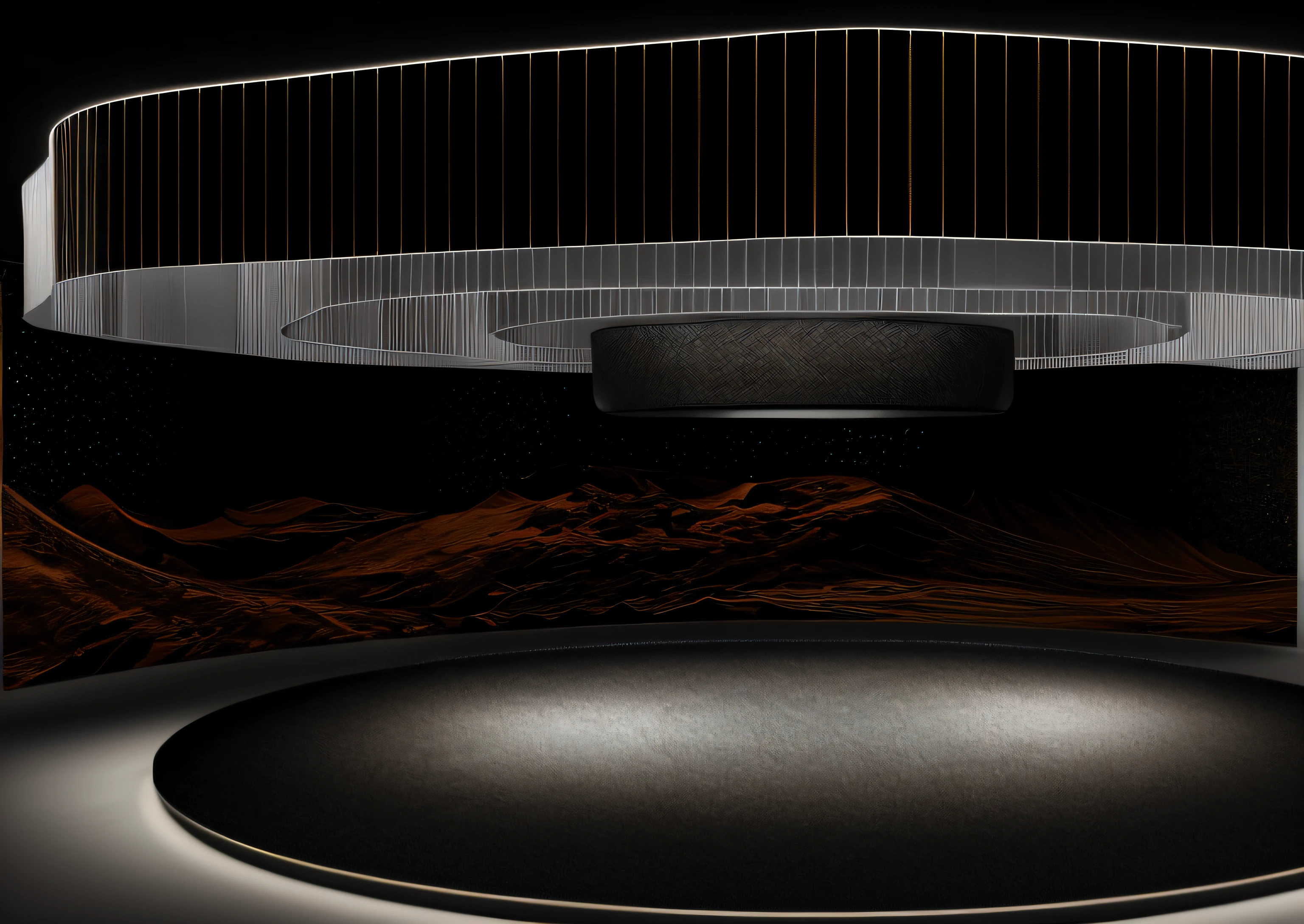Black base and white lights,Dunhuang elements，holographic projections，Two gaudy silk scarves，3d final render