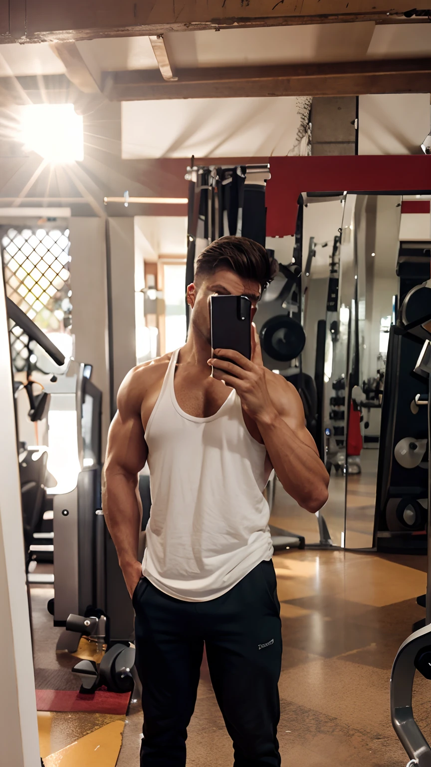 Gym man big muscles
