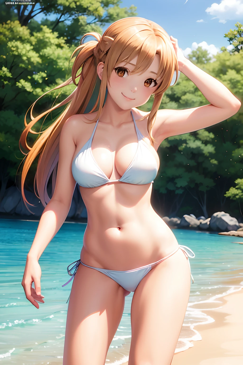 (naked:1.2),(bikini:1.3),Asuna,light smile,sexy, best quality