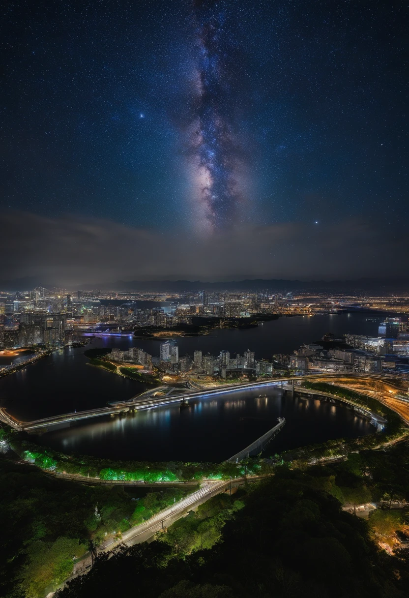 Milky Way Galaxy in the odaiba Sky, Ultra-Wide Angle, f/2.8