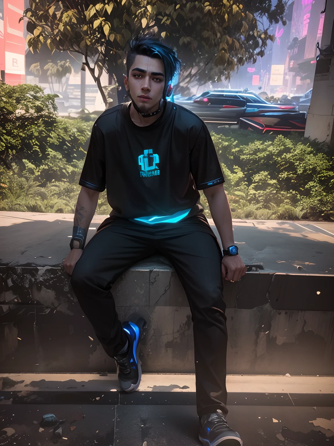 Change background cyberpunk handsome boy, realistic face, 8k, ultra realistic,
