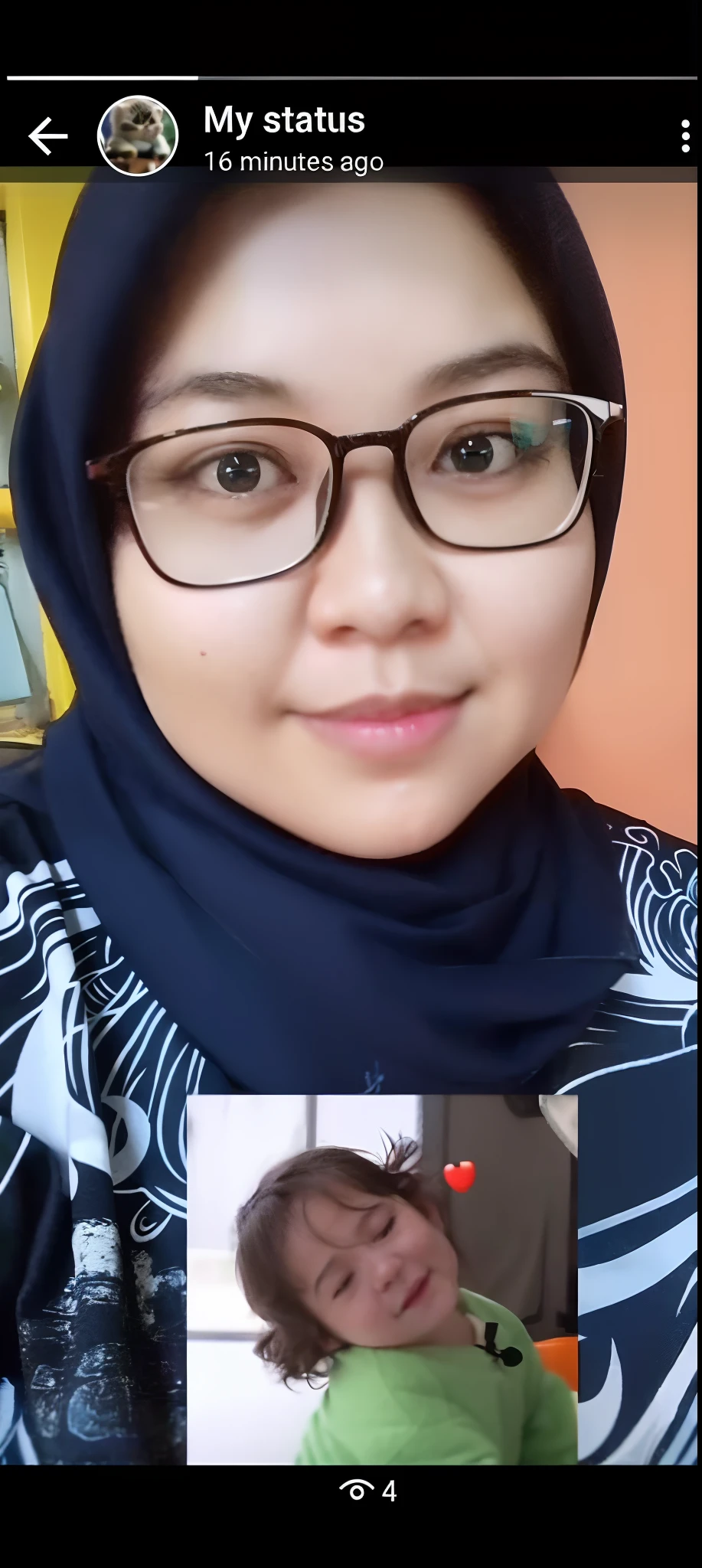 a close up of a woman wearing glasses and a scarf, with accurate face, 8k selfie photograph, faridah malik, with short hair, inspired by JoWOnder, with kind face, with her long, with same hairstyle, close up potrait, with round face, zenra taliyah, malaysian, inspired by Naza, sie boob, with apple