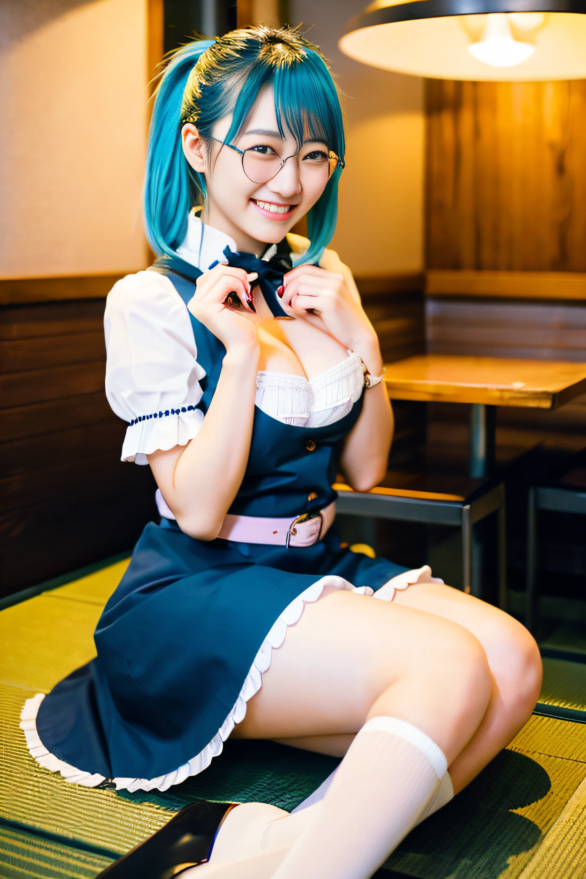 (close:1.4)、(RAW shooting:1.2)、(realistic:1.4)、(masterpiece:1.3)、(highest quality:1.4)、alone、7 Head and body、(slender and beautiful girl)、cute、(beautiful and detailed eyes)、(charming big eyes)、(beautiful double eyelids)、(beautiful and detailed face)、(gentle smile:1.2)、(big breasts:1.2)、(cleavage)、(erect nipples:1.2)、(full body shot)、8K、(debris flies:1.2)、(pale blue hair、short bob:1.3)、(Bangs Patsun)、(headdress、white blouse、black ribbon、ruffle skirt、puff sleeves、collar、choker、white apron with small frills：1.3)、white knee high socks、Black Maid Costume、(Sexy model posing with protruding breasts:1.3)、cowboy shot、view audience、(small ass)、(beautiful hands)、(beautiful thighs)、cute系、(perfect anatomy:1.2)、ancient city、1 female, (((put your hand on your crotch:1.8))), masterpiece, highest quality, (((((spread your legs))))), ((belly button)), (((Wet))), green eyes, beautiful and fine eyes, (we say:1.6), tears in my eyes:1.2, ((messy hair)), (brown pubic hair:1.5), (From before:1.5), 25 years old, ((Lying in the classroom)), Topless Asian woman wearing knickers looking at the camera while holding a mobile phone, 1 girl, alone, clothing lift