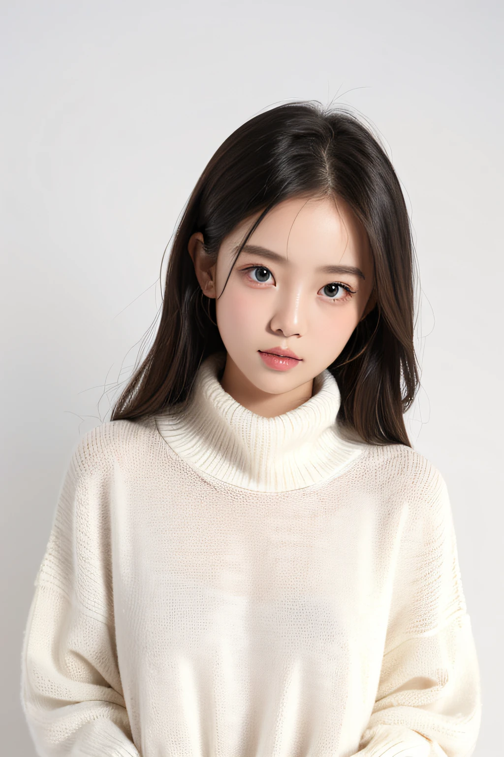 1 girl,sweater,White background,