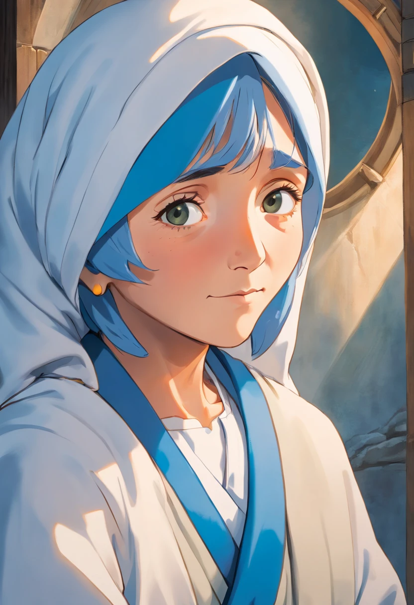 Mother Teresa of Calcutta looking at the camera