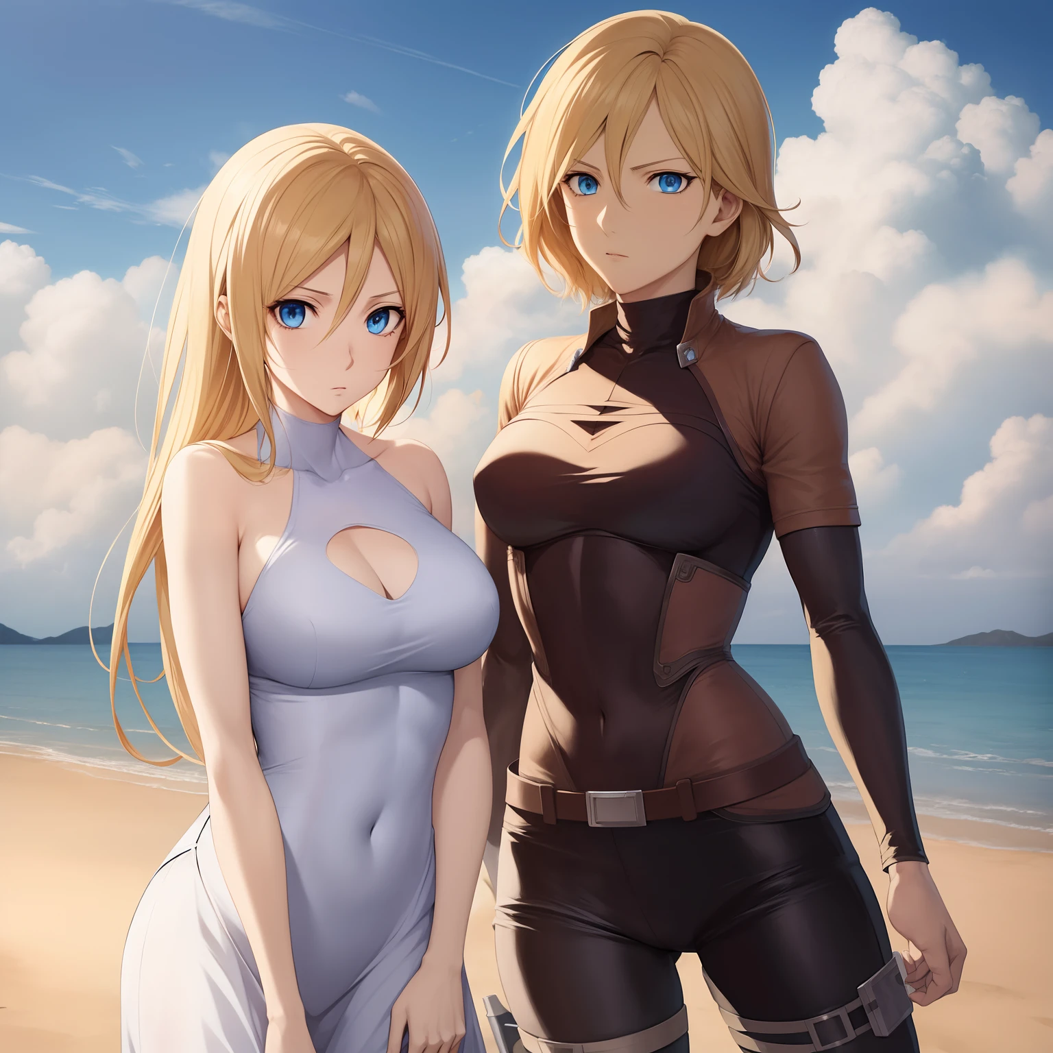 Anime girl with blue eyes and skeleton body in the clouds, Anime epic artwork, A scene from the《attack on titans》, style of anime4 K, Detailed digital anime art, 4K anime wallpaper, Anime art wallpaper 4 K, Anime art wallpaper 4k, (Attack on Titan anime), Stunning anime face portrait, Anime wallpaper 4K, Anime wallpaper 4 k, annie leonhart