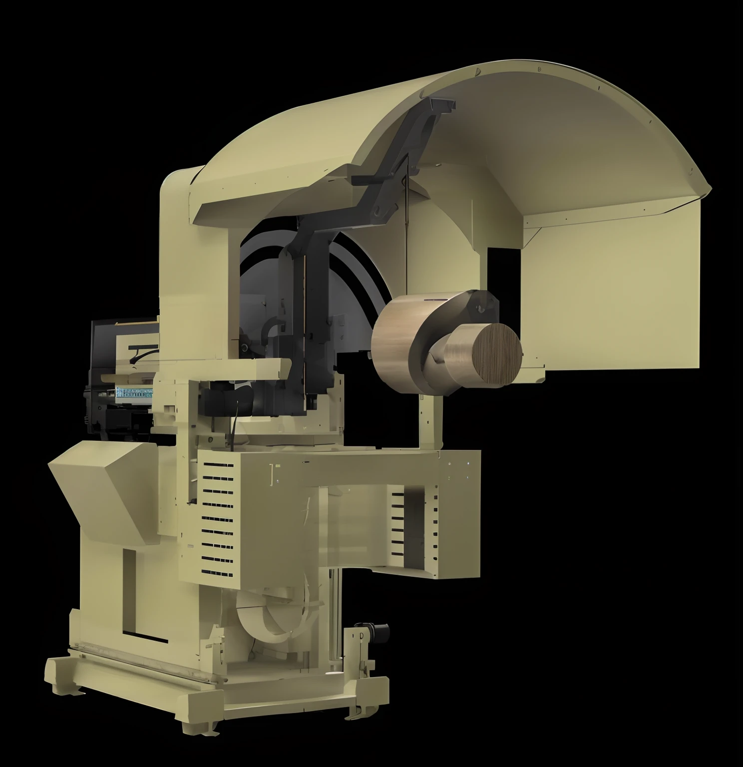 Futuristic design, Machines with added monitors, Streamlined design, white, Add a futuristic background