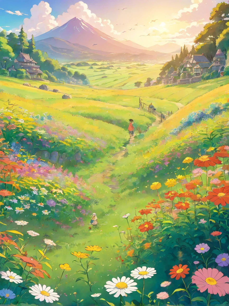 The meadow is full of flowers