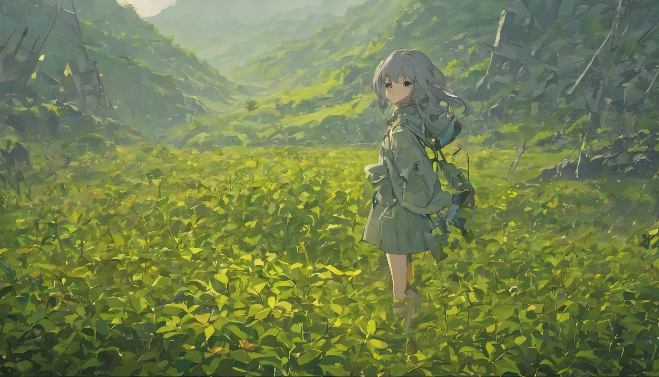 Wilted plants、grey sky、wasteland