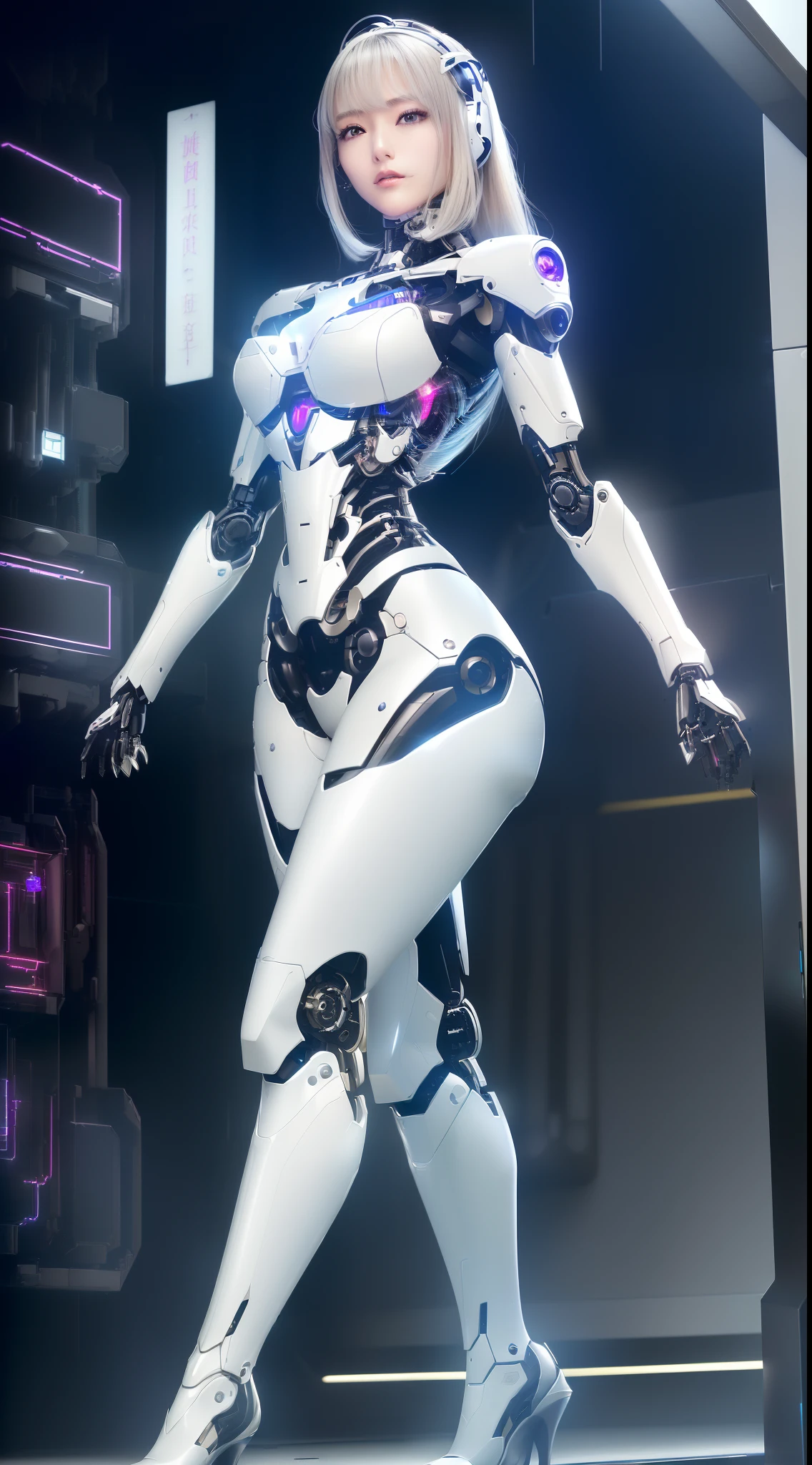 ((masutepiece)), ((top-quality), high quarity、ultra-definition, (Realistic), ((well proportioned face))、fulcolor 、(scientific fiction)、(独奏)、Beautiful robot woman、Emotionless combat robot、(Perfect robot joint)、(Detailed electronic board)、(Machine frame)、(White porcelain mechanical armor)、(Oval curvaceous face)、(machine components:1.05)、(Almond-shaped eyes without emotion)、thin mouth、deadpan、((Perfect mechanical two-handed))、(Cyberpunk City during the day)、Perfect robot legs、lying on floor、From above、high-heels、Powered off robot、Death of the robot、(Stranger)