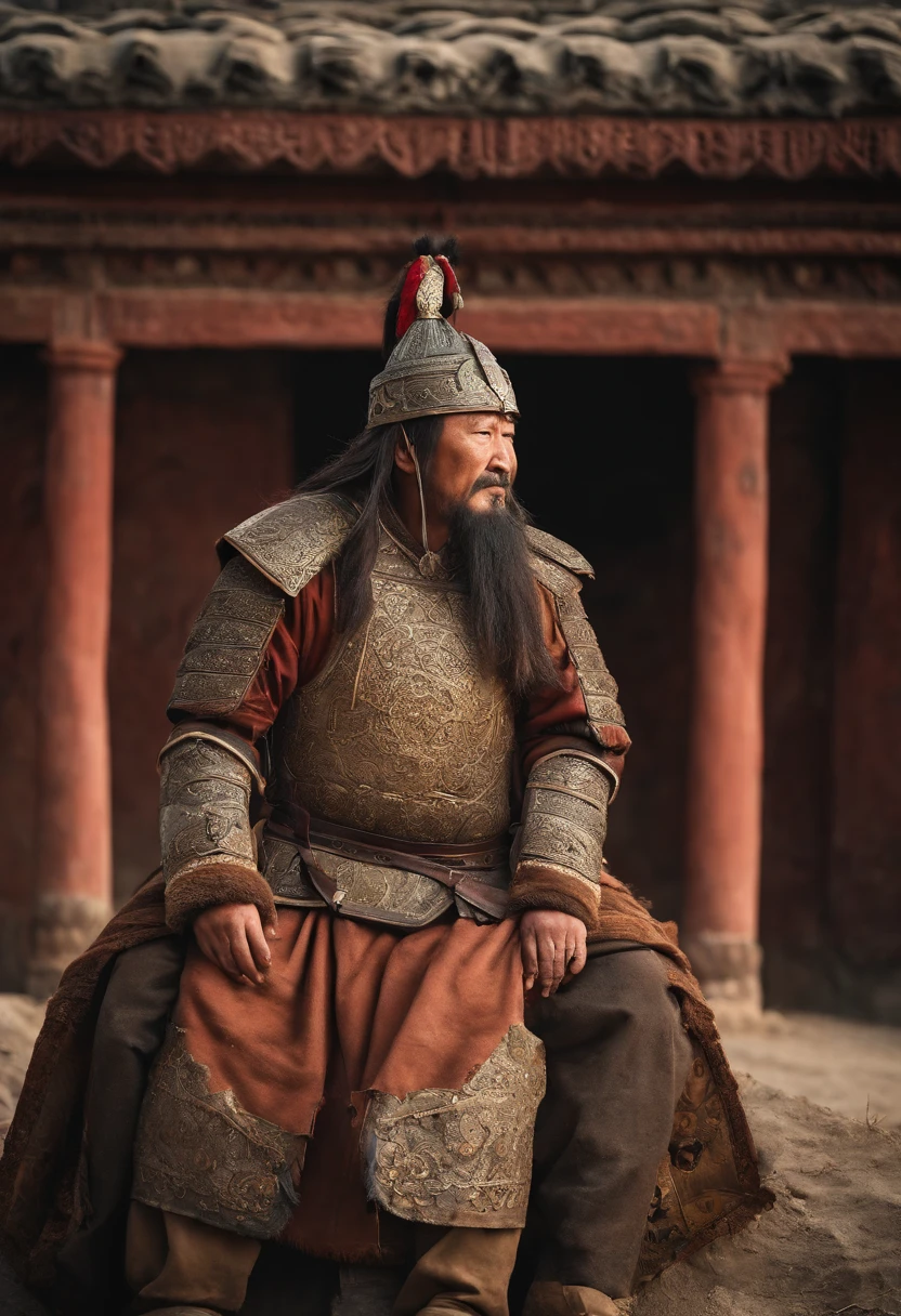 Genghis Khan,ancient warrior,Dilapidated walls