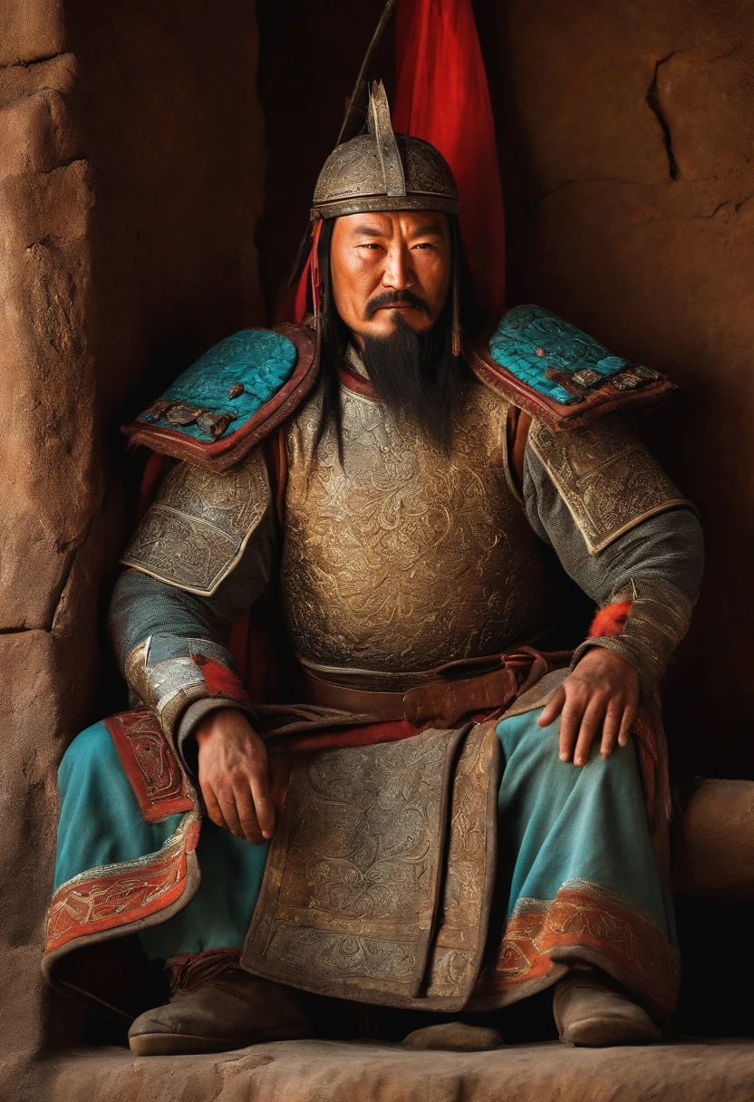 Genghis Khan,ancient warrior,Dilapidated walls