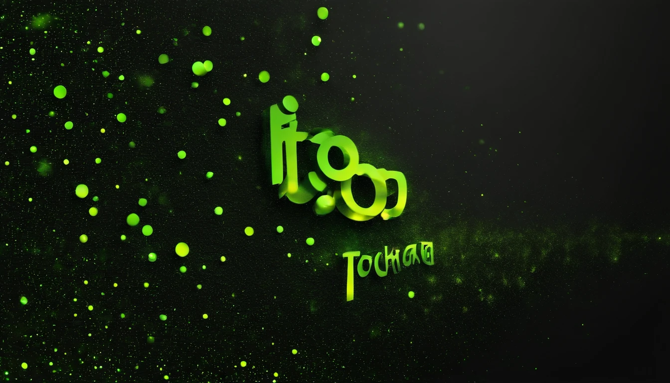 black backdrop, Advertising Company Logo, Green Logo Color, a lot of details, lettering "Tochka"