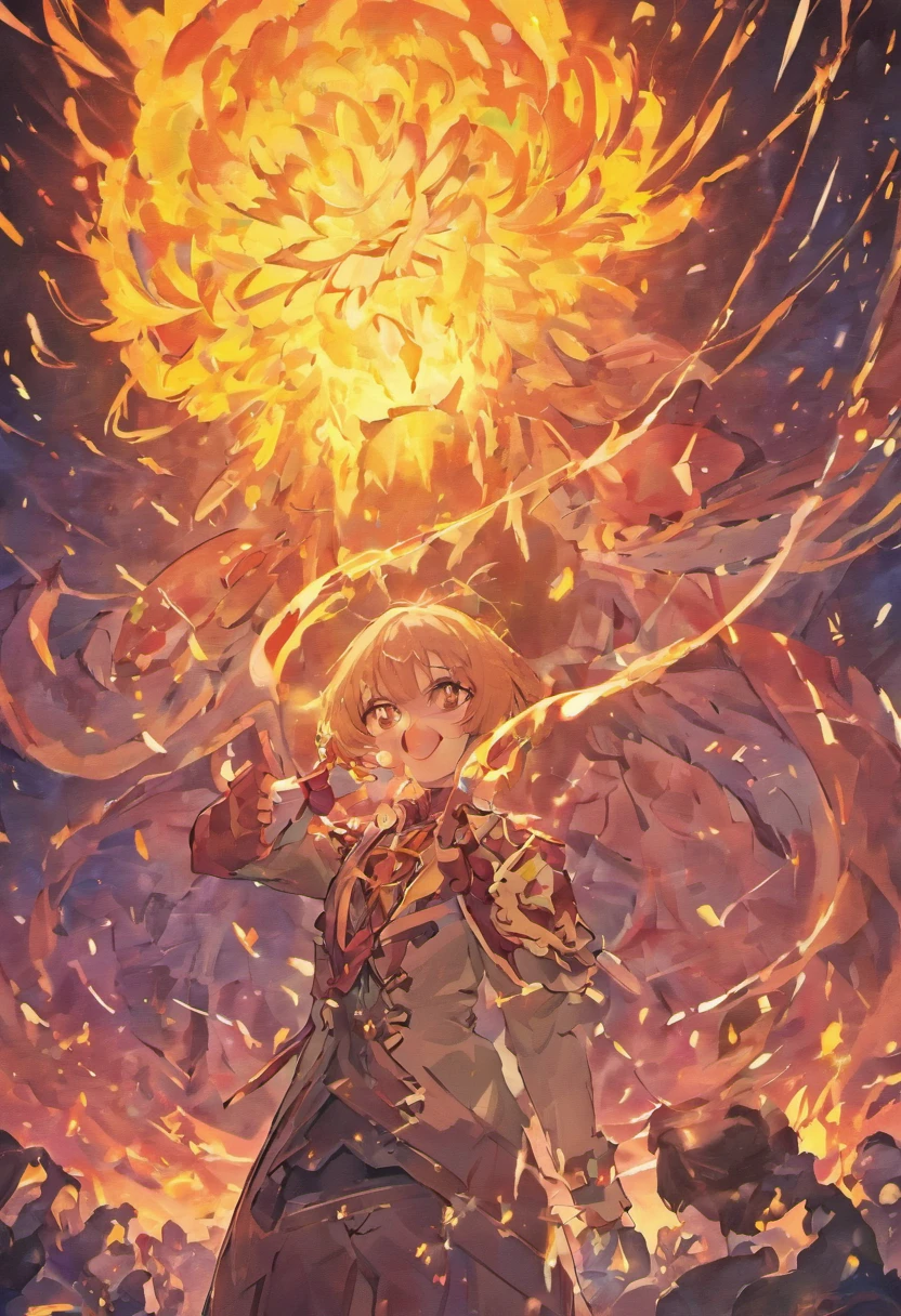 (tmasterpiece),((ultra - detailed)),(highly detailed CGillustration),The turkey holds the microphone,Fire erupts from the mouth,火焰,2D flat coating,Guochao illustration,Vector illustration