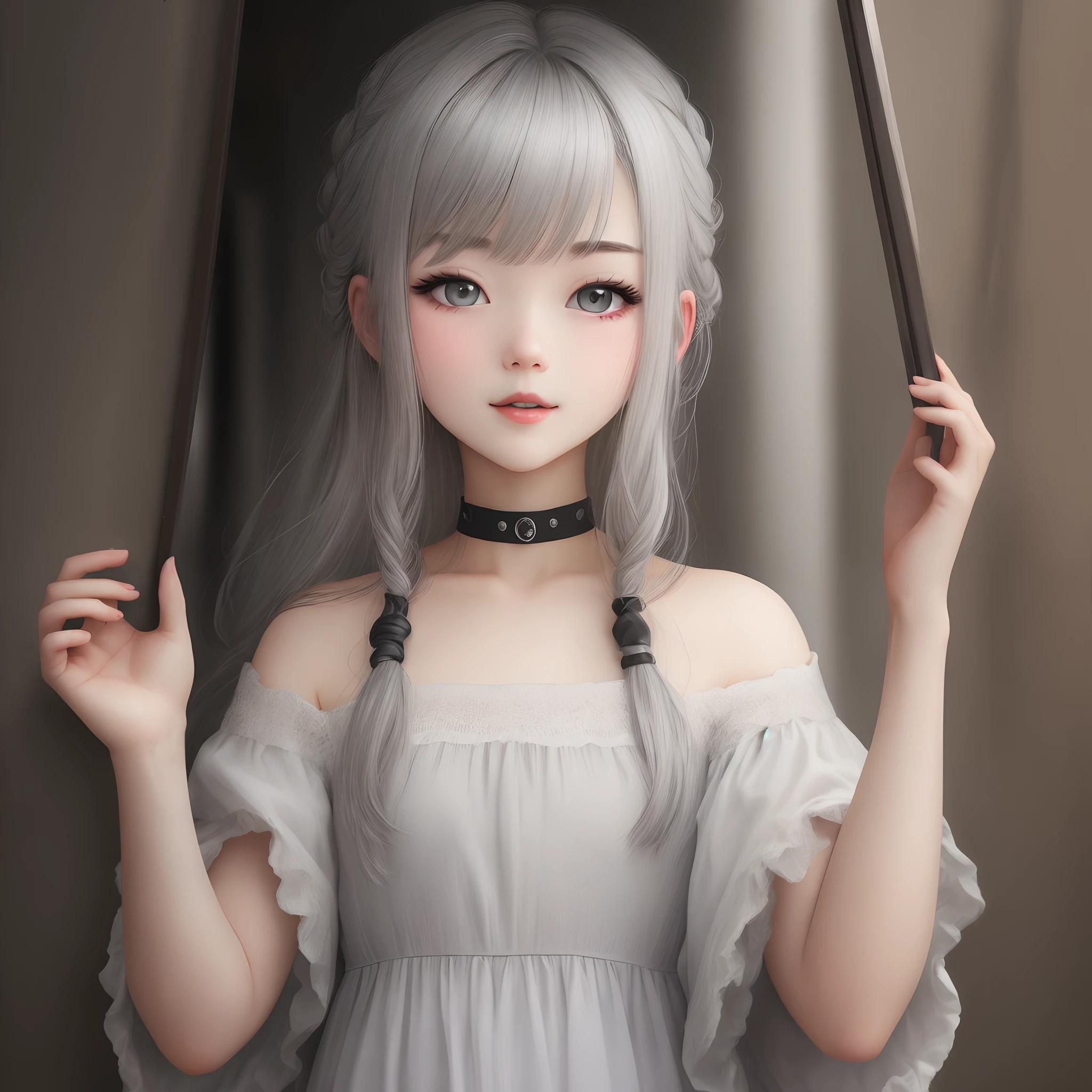 Gray-haired girl