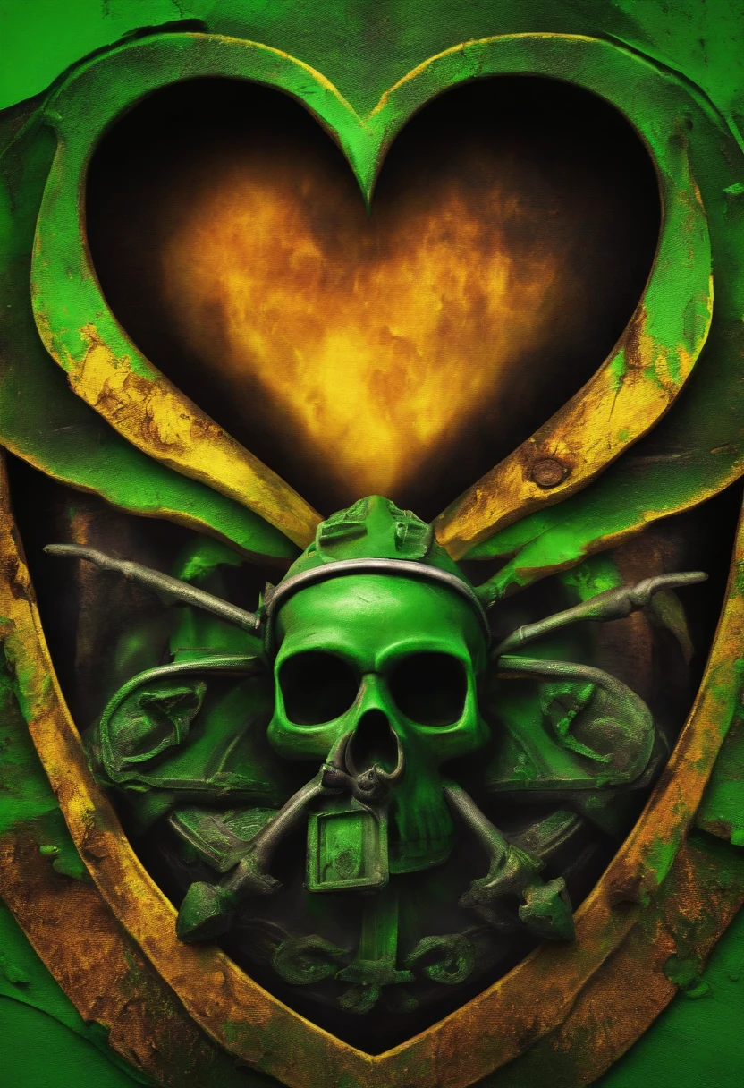 Toxic waste symbol with heart inside