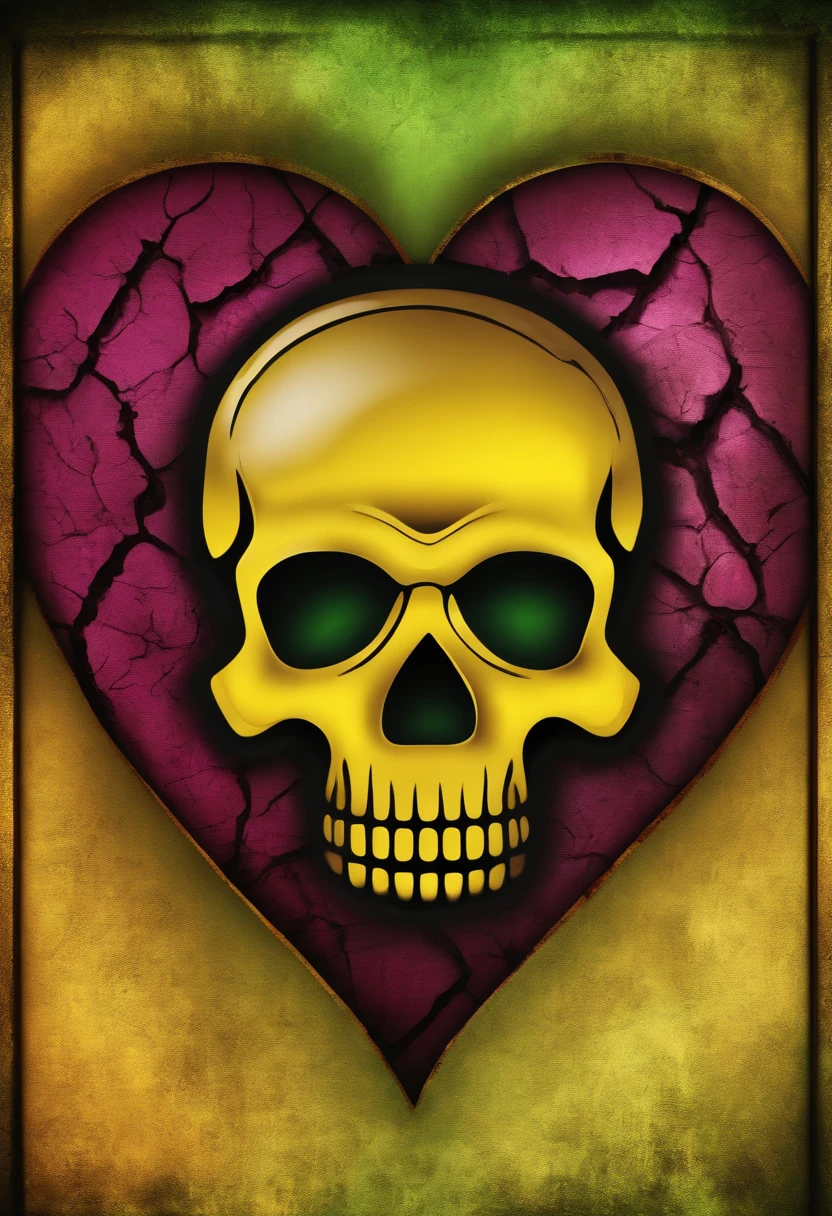 Toxic waste symbol with broken heart inside simple
