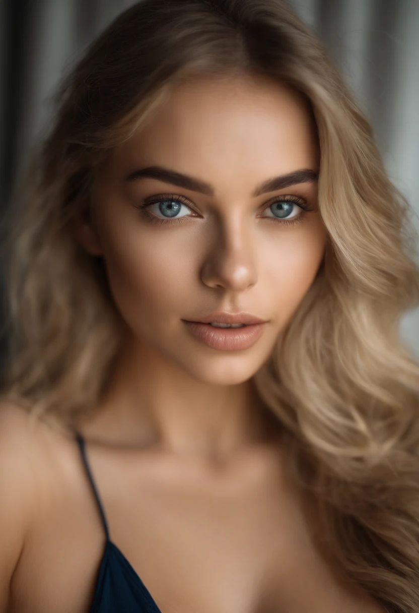 Oman with matching tank top and panties, fille sexy aux yeux bleus, Portrait Sophie Mudd, Portrait de Corinna Kopf, cheveux blonds et grands yeux, selfie of a young woman, ohne Maquillage, maquillage naturel, Look directly into the camera, Visage avec Artgram, dezentes Maquillage, Superbe photo du corps entier, dans la chambre, gros seins, Blonde, Latin