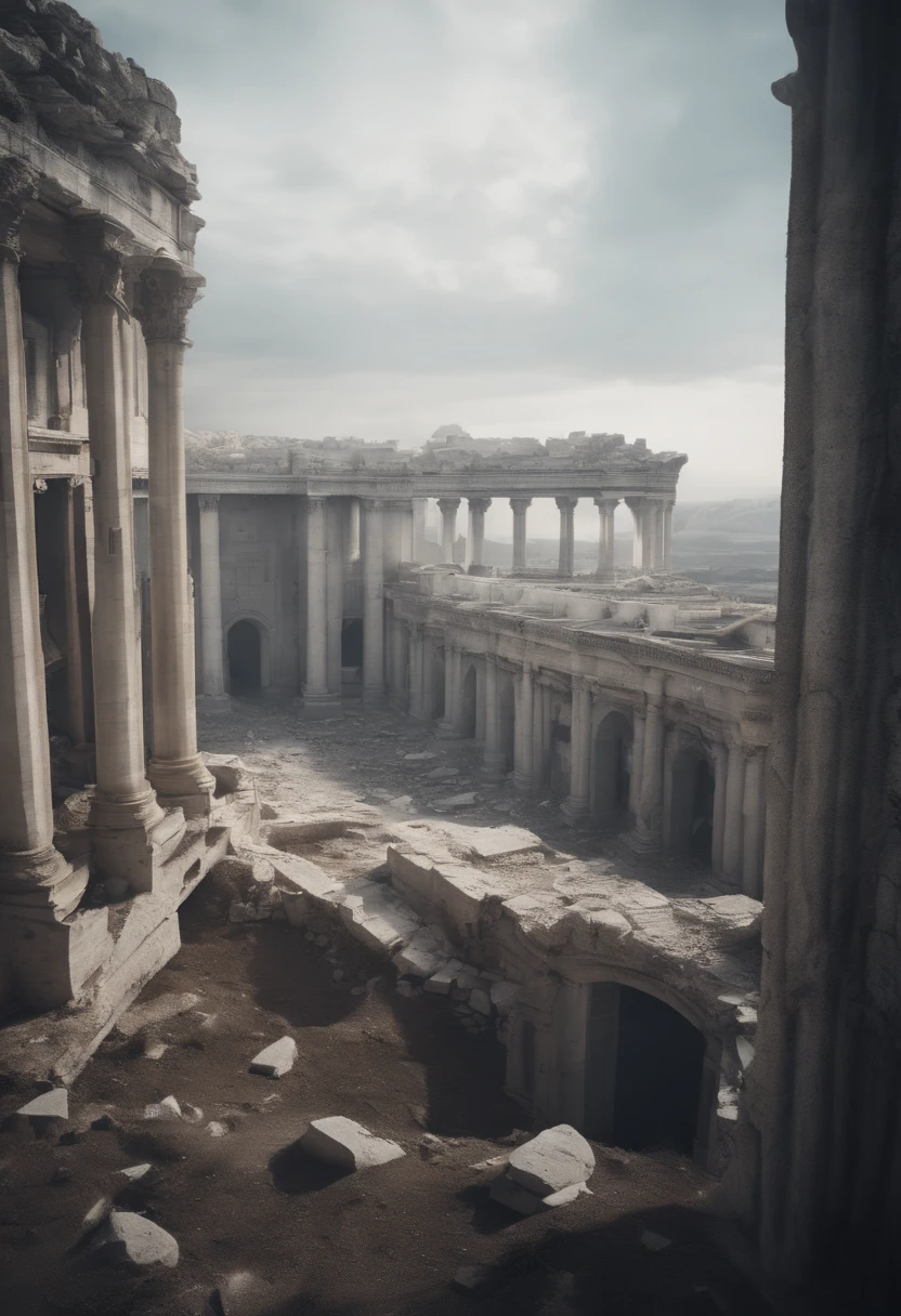 The ruins of a white city in science fiction