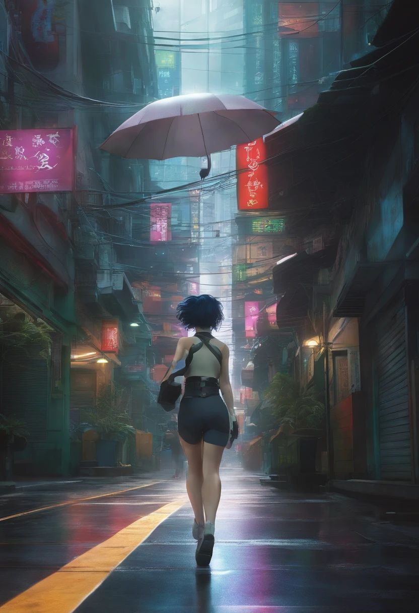 motoko kusanagi from ghost in the shell running
