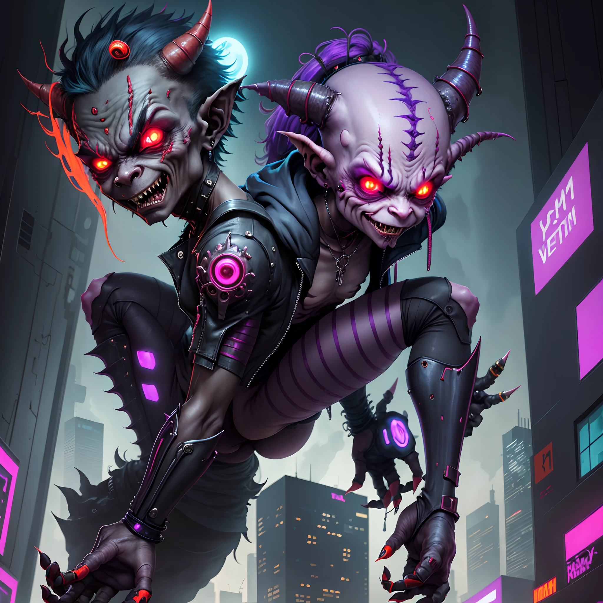 Cyberpunk demon imp