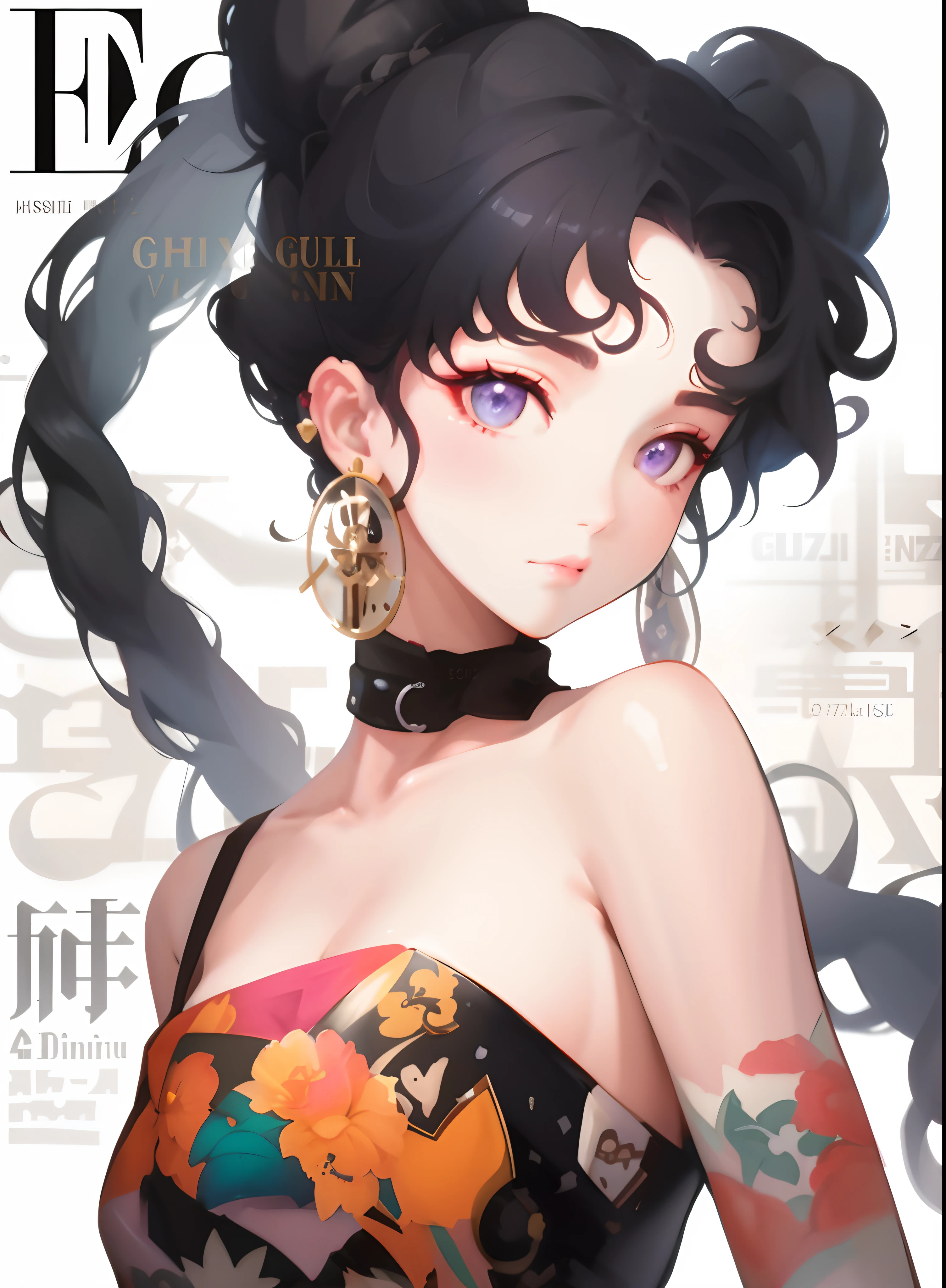 Anime girl with black hair and tattoos on her chest, Guviz, Guviz-style artwork, Guweiz in Pixiv ArtStation, Guweiz on ArtStation Pixiv, guweiz masterpiece, pixiv 3dcg, Artgerm on ArtStation Pixiv, Artistic cover, trending on artstation pixiv