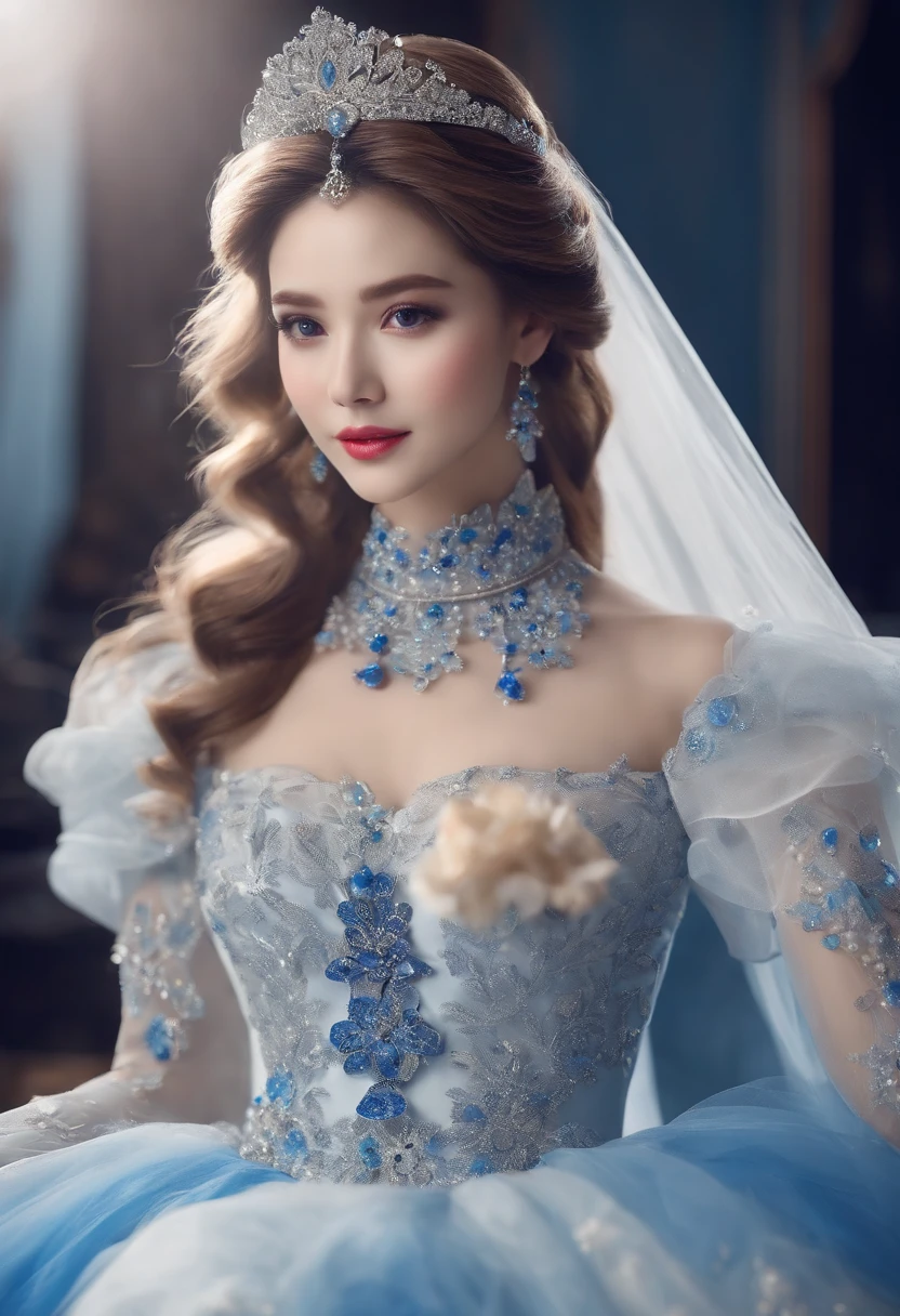 KTV style,blue white colors,The latest princess dress