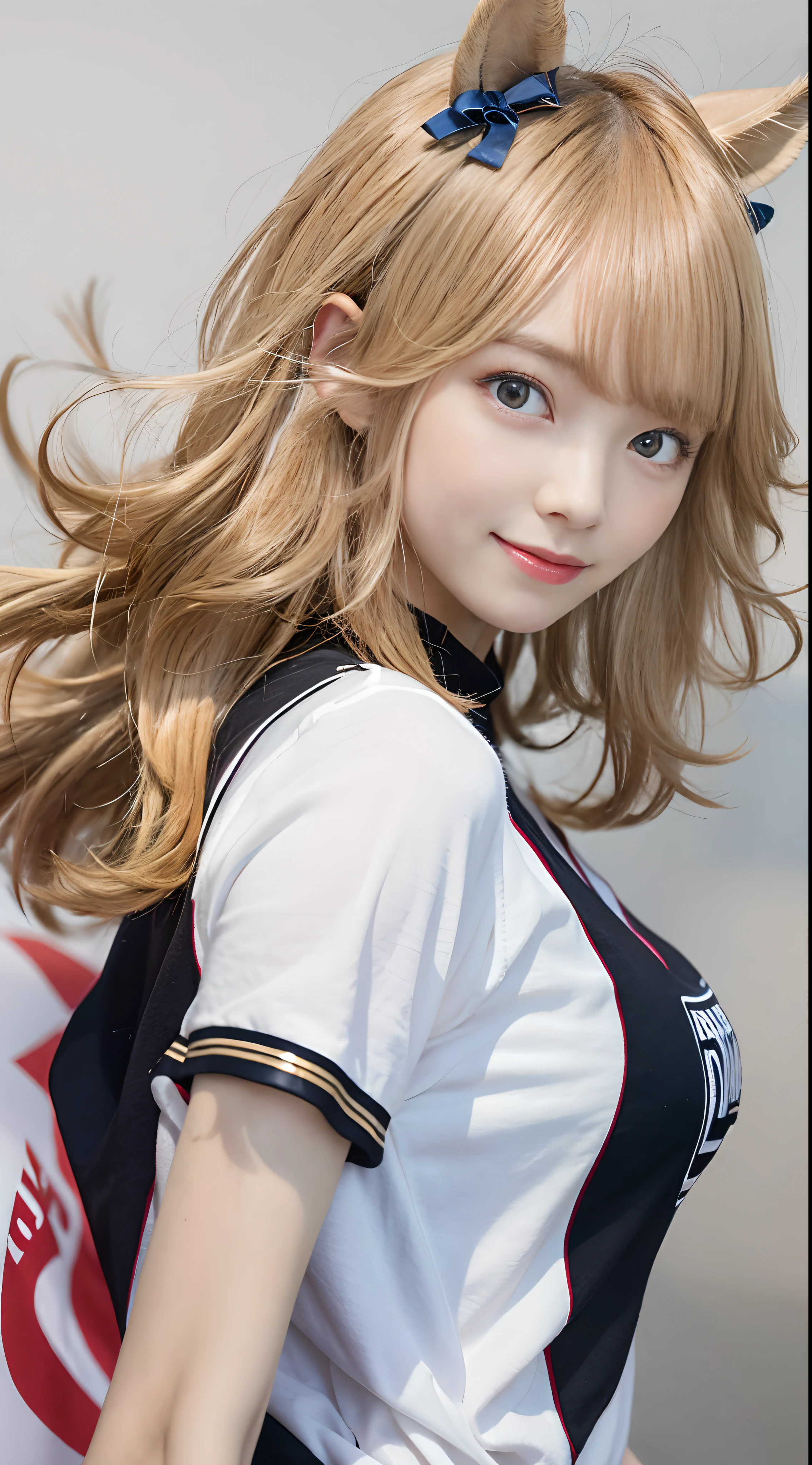 masutepiece, 8K Wallpaper, Best Quality, 1girl in,Gold City \(Umamusume\)

masutepiece, Best Quality,
Gold City \(Umamusume\),
, White shirt, Short sleeves, on side, Upper body, Smile,