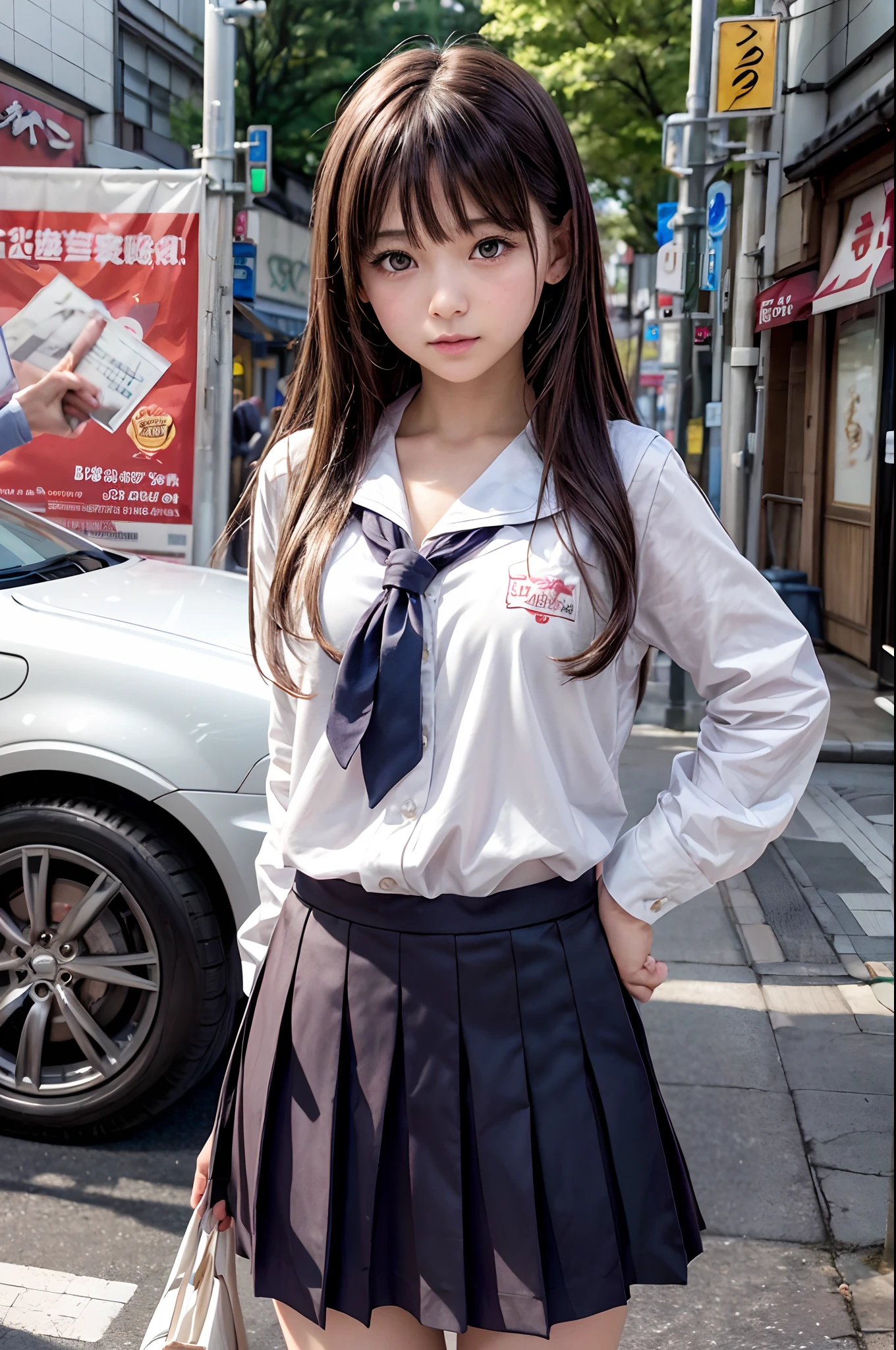 High school girl in summer uniform