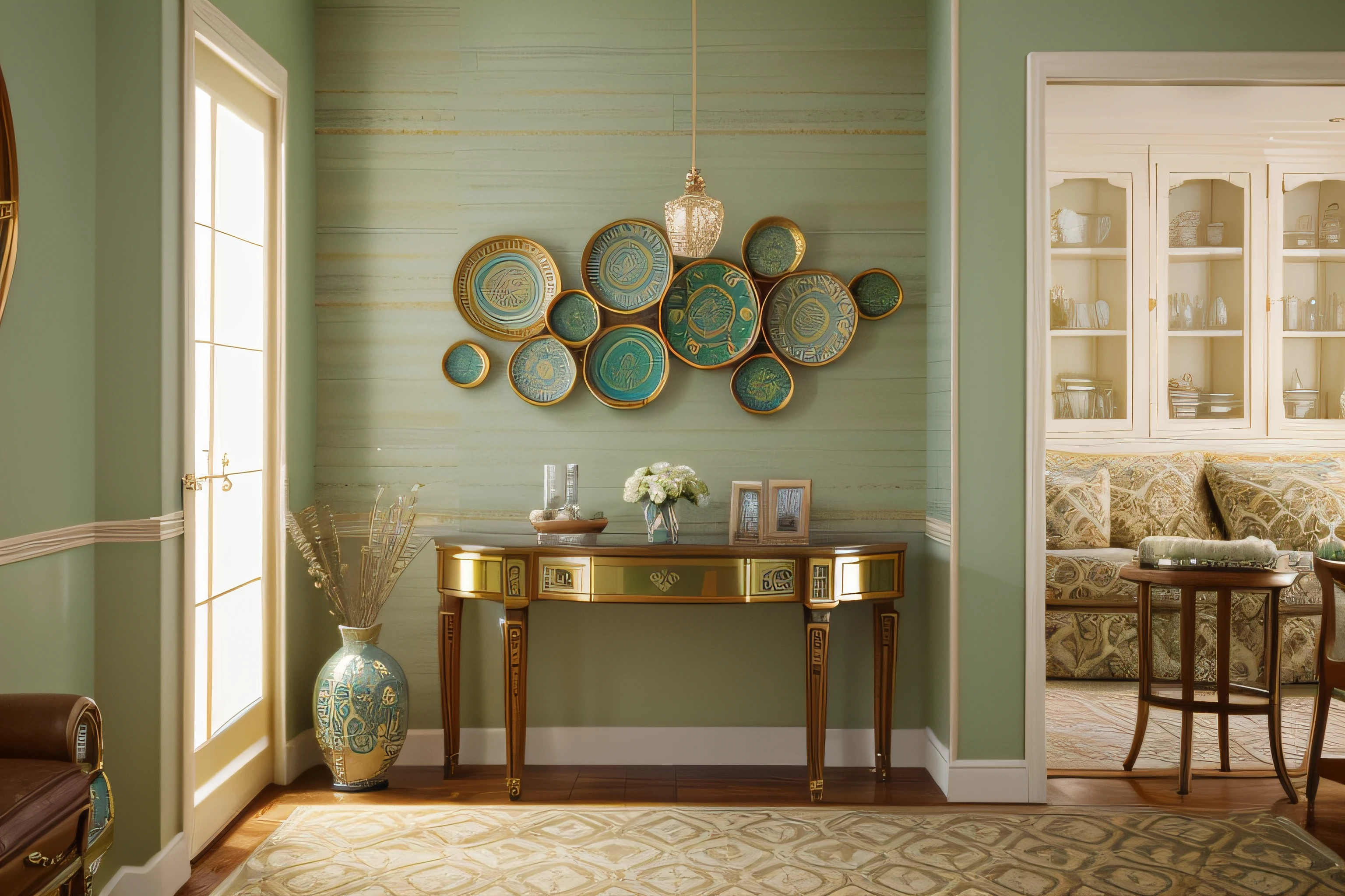 Warm Neutrals: Traditional interiors often start with a base of warm neutral colors. Beiges, creams, and soft whites create a welcoming and timeless backdrop for the room. Rich Jewel Tones: One of the key features of traditional design is the use of deep and rich jewel tones. These can include deep reds, emerald greens, sapphire blues, and royal purples. These colors add depth and a sense of opulence to the space. Earthy Hues: Earthy colors like terracotta, mustard yellow, and olive green can be used to complement the rich jewel tones. These hues bring a sense of balance and harmony to the color palette. Classic Pastels: Soft pastel colors like pale pink, baby blue, and mint green are also used in traditional design. These colors add a touch of delicacy and nostalgia to the space. Warm Wood Tones: Traditional interiors often feature furniture and woodwork with warm wood tones. Oak, cherry, and mahogany are commonly used, and these natural hues contribute to the overall warmth of the design. Gilded Accents: Metallic accents in gold or brass are frequently incorporated, adding a touch of luxury and elegance to the decor. These accents can be found in mirrors, frames, lighting fixtures, and furniture hardware. Patterned Fabrics: Traditional interiors make extensive use of patterned fabrics. Floral, paisley, damask, and toile prints are commonly used in upholstery, drapes, and throw pillows. These patterns add visual interest and texture to the space. Oriental Rugs: Traditional interiors often feature Oriental or Persian rugs with intricate patterns and a wide range of colors. These rugs serve as focal points and tie the color scheme together. Antique and Vintage Pieces: Traditional design incorporates antique and vintage furniture and decor items, which often come with their unique and diverse color palettes. These pieces contribute to the eclectic and timeless character of the style. Wallpaper: Wallpaper with intricate patterns and a mix of colors is a common