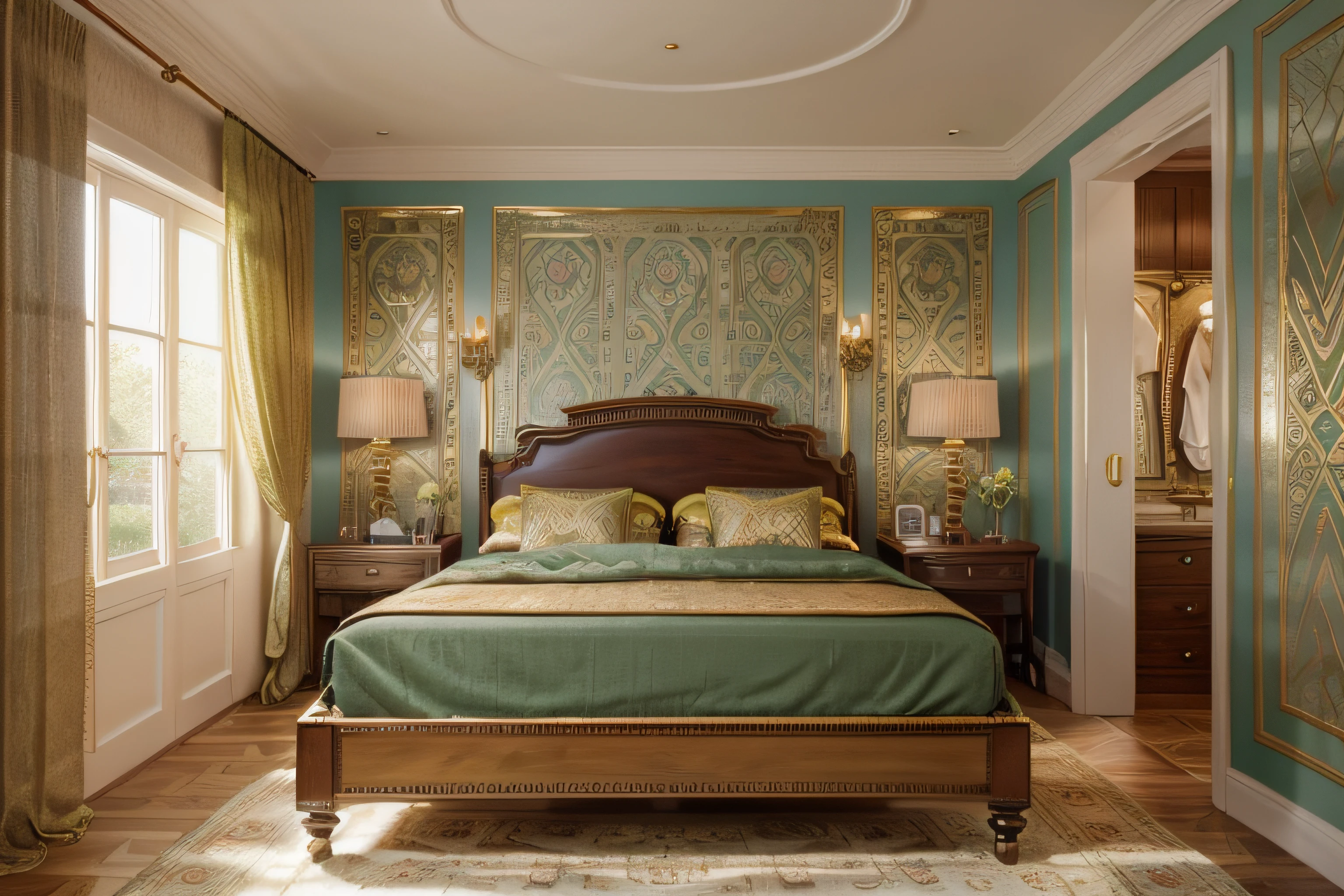 Warm Neutrals: Traditional interiors often start with a base of warm neutral colors. Beiges, creams, and soft whites create a welcoming and timeless backdrop for the room. Rich Jewel Tones: One of the key features of traditional design is the use of deep and rich jewel tones. These can include deep reds, emerald greens, sapphire blues, and royal purples. These colors add depth and a sense of opulence to the space. Earthy Hues: Earthy colors like terracotta, mustard yellow, and olive green can be used to complement the rich jewel tones. These hues bring a sense of balance and harmony to the color palette. Classic Pastels: Soft pastel colors like pale pink, baby blue, and mint green are also used in traditional design. These colors add a touch of delicacy and nostalgia to the space. Warm Wood Tones: Traditional interiors often feature furniture and woodwork with warm wood tones. Oak, cherry, and mahogany are commonly used, and these natural hues contribute to the overall warmth of the design. Gilded Accents: Metallic accents in gold or brass are frequently incorporated, adding a touch of luxury and elegance to the decor. These accents can be found in mirrors, frames, lighting fixtures, and furniture hardware. Patterned Fabrics: Traditional interiors make extensive use of patterned fabrics. Floral, paisley, damask, and toile prints are commonly used in upholstery, drapes, and throw pillows. These patterns add visual interest and texture to the space. Oriental Rugs: Traditional interiors often feature Oriental or Persian rugs with intricate patterns and a wide range of colors. These rugs serve as focal points and tie the color scheme together. Antique and Vintage Pieces: Traditional design incorporates antique and vintage furniture and decor items, which often come with their unique and diverse color palettes. These pieces contribute to the eclectic and timeless character of the style. Wallpaper: Wallpaper with intricate patterns and a mix of colors is a common