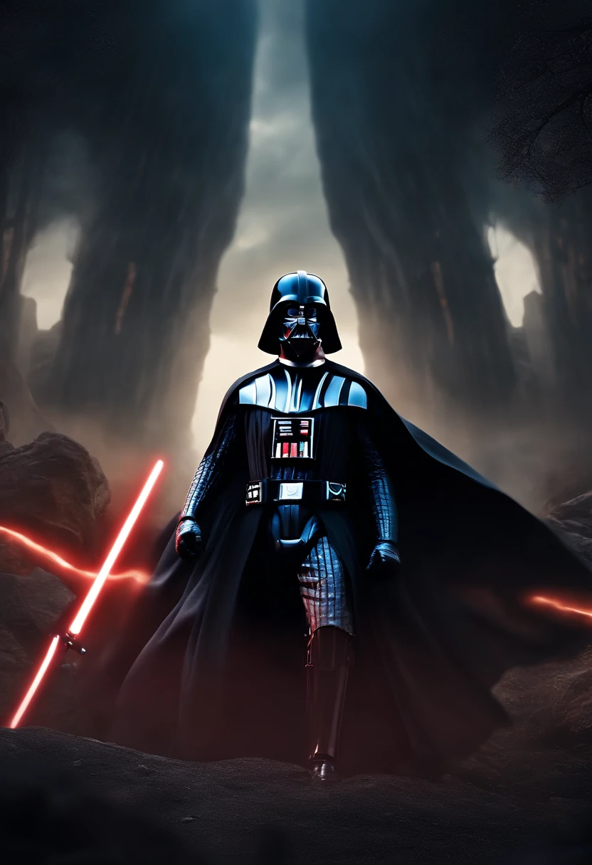 Darth vader in The world of tomorrow commanded by artificial intelligence in very realistic photo in 8K