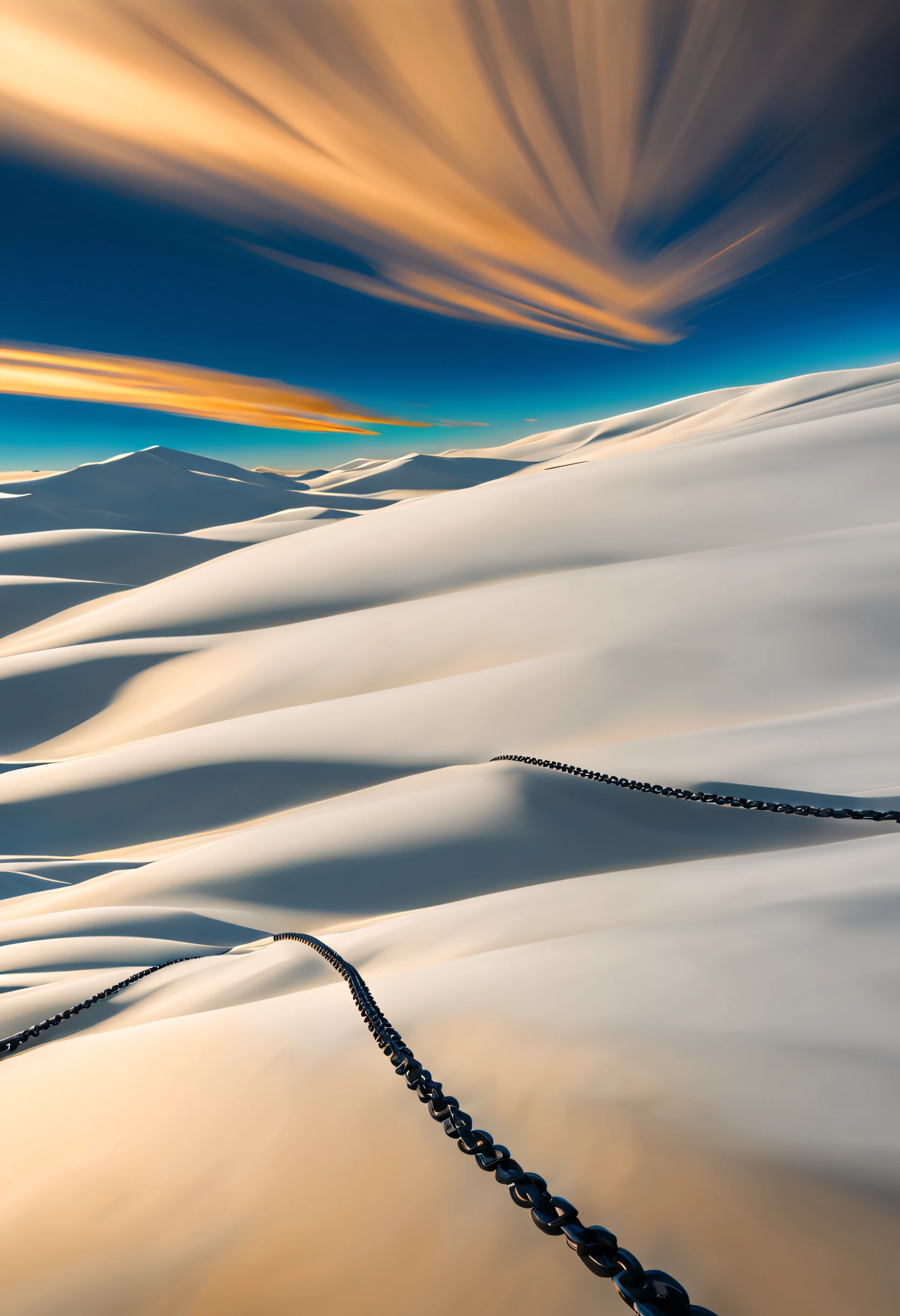 Very simple landscape painting、Ultra Wide Angle Photography、(Chain of Hate:1.4)、Super simple landscape painting、Shooting with an ultra-wide-angle lens、artistic、masutepiece、It features a simple、Composition of the golden ratio、