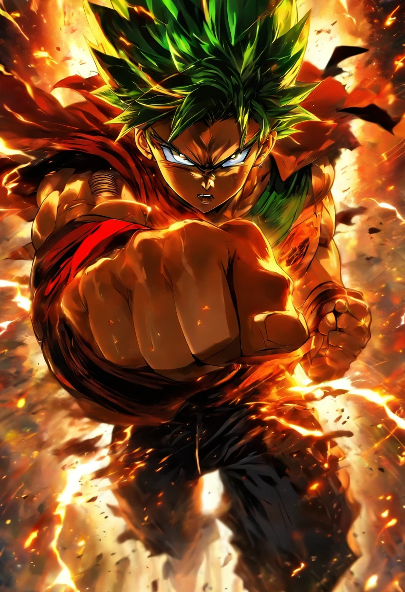 profondeur de champ, Masterpiece, Best quality, 1homme, cheveux bruns, yeux verts, 1homme,cheveux noirs, yeux rouges, face away, Clenched fists, tension, atmosphere