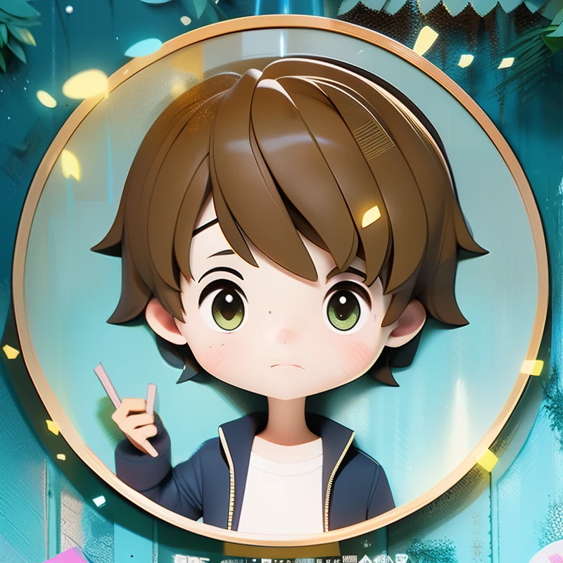 TikTok Icon,Promotional Posters,green plant,at centre,Simple highlighting