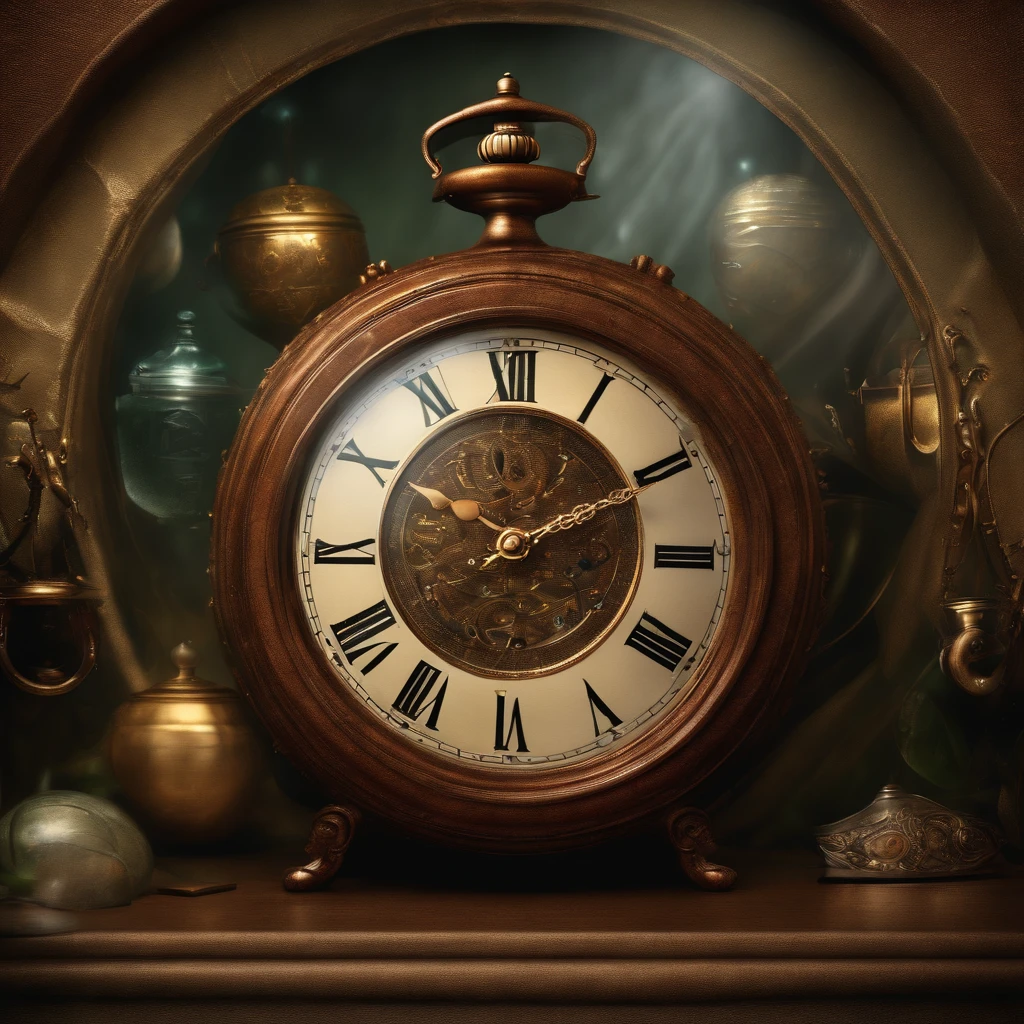 (best quality, masterpiece, ultra-high resolution, photorealistic:1.4), surrealism, dreamlike, fusion, time manipulation, passage of time, solitude, many clocks